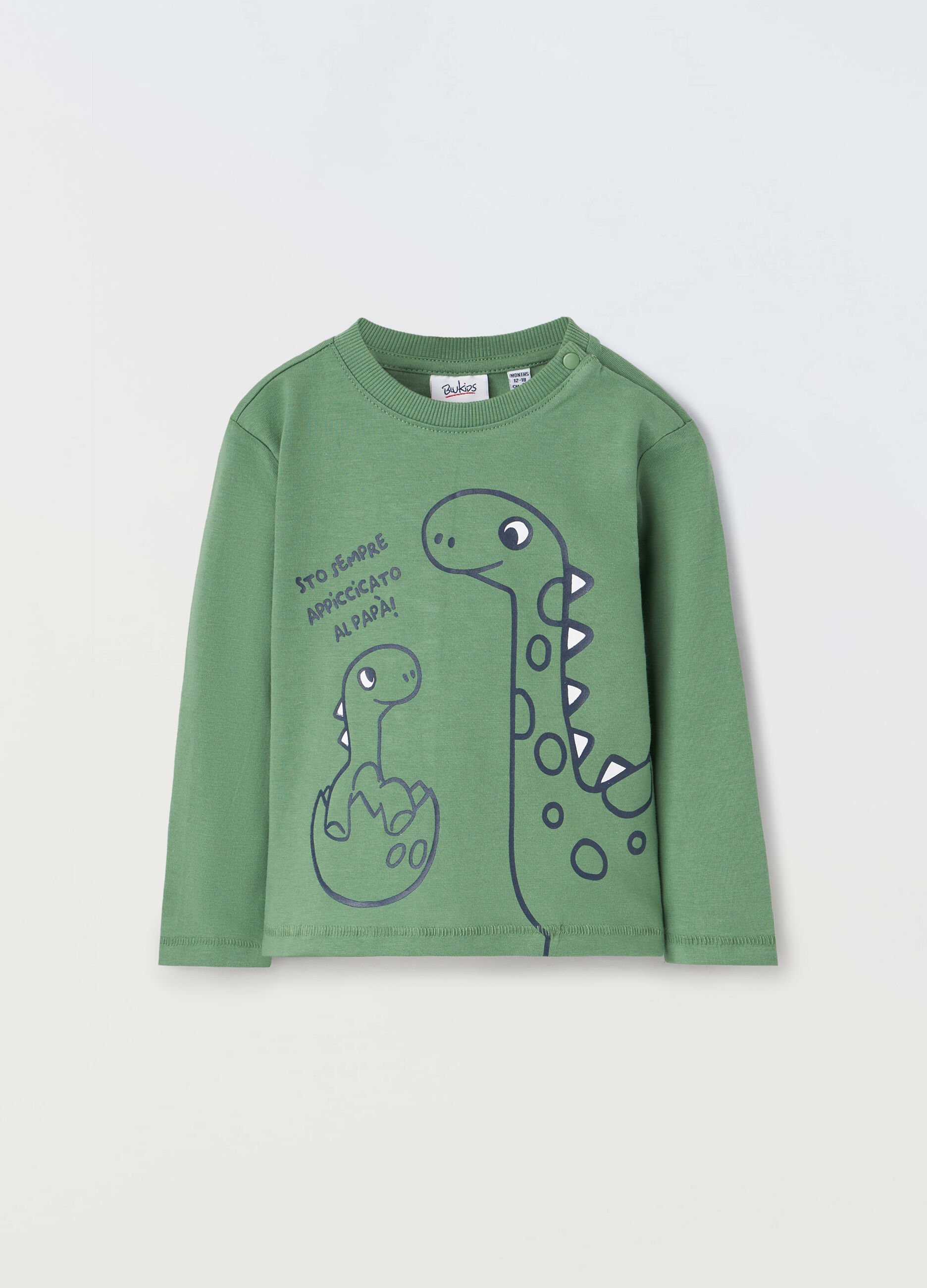 T-shirt in puro cotone a maniche lunghe neonato_0