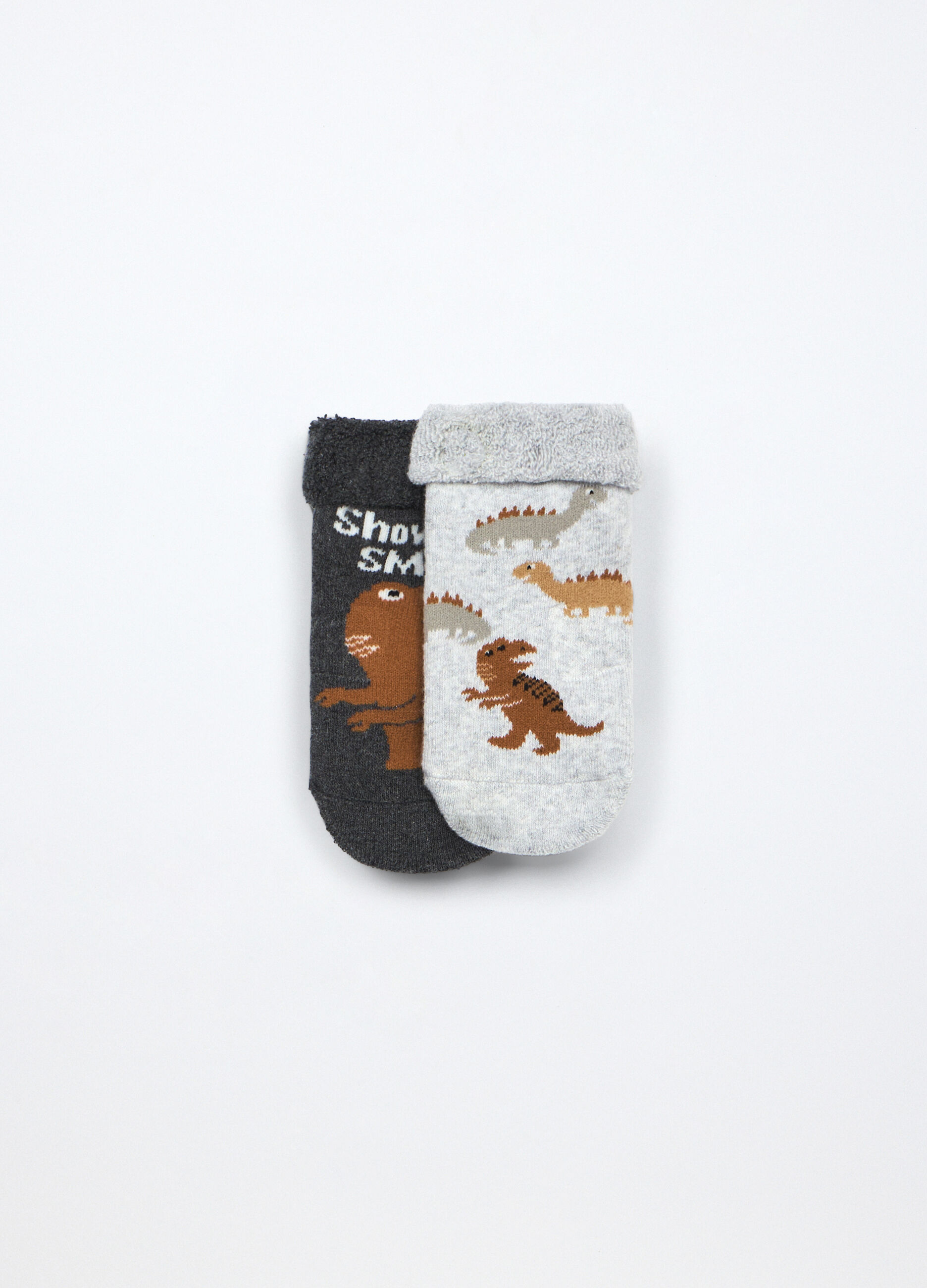 Pack 2 calzini antiscivolo in spugna misto cotone neonato_0