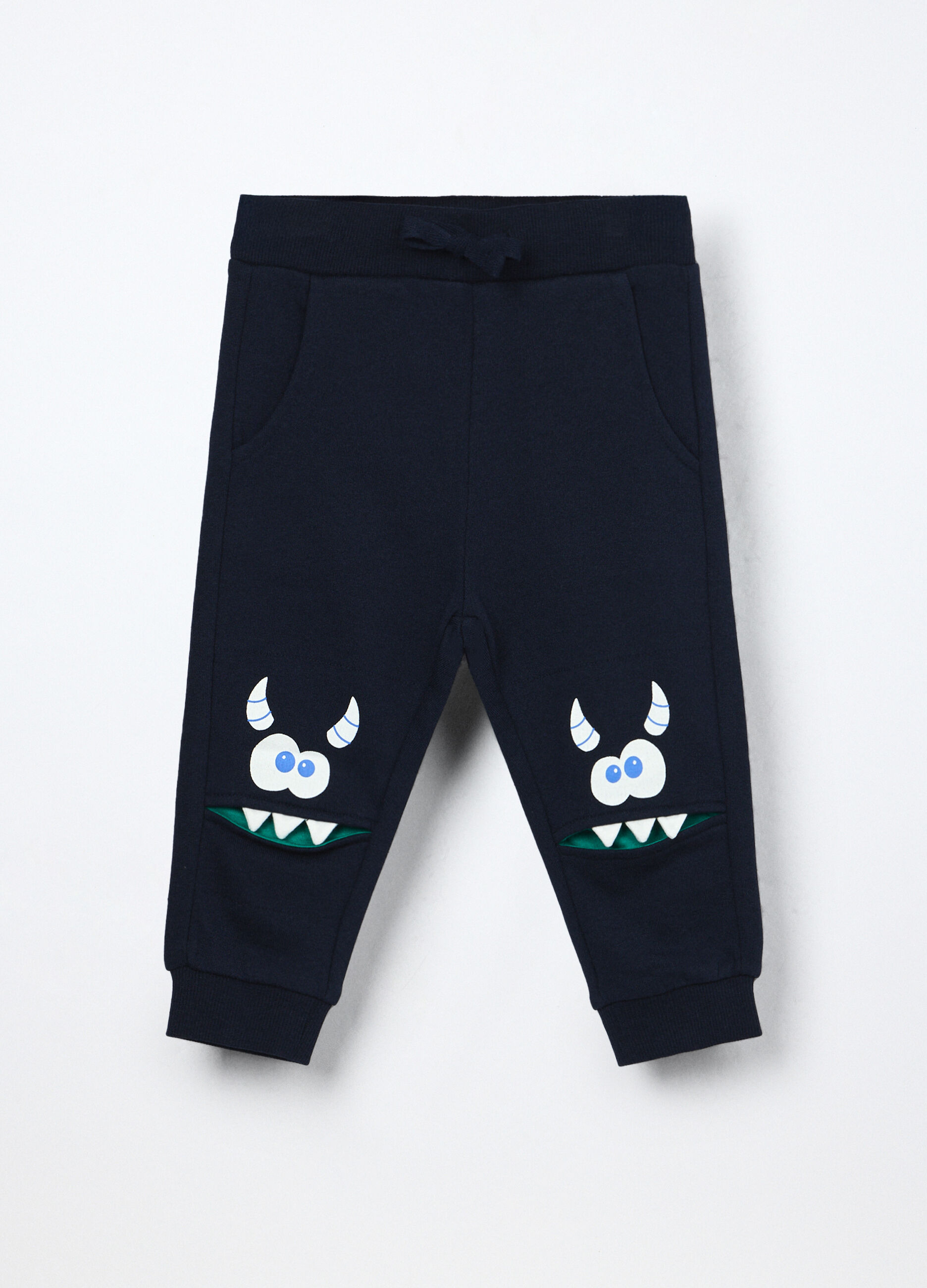 Jogger in french terry di puro cotone neonato_0