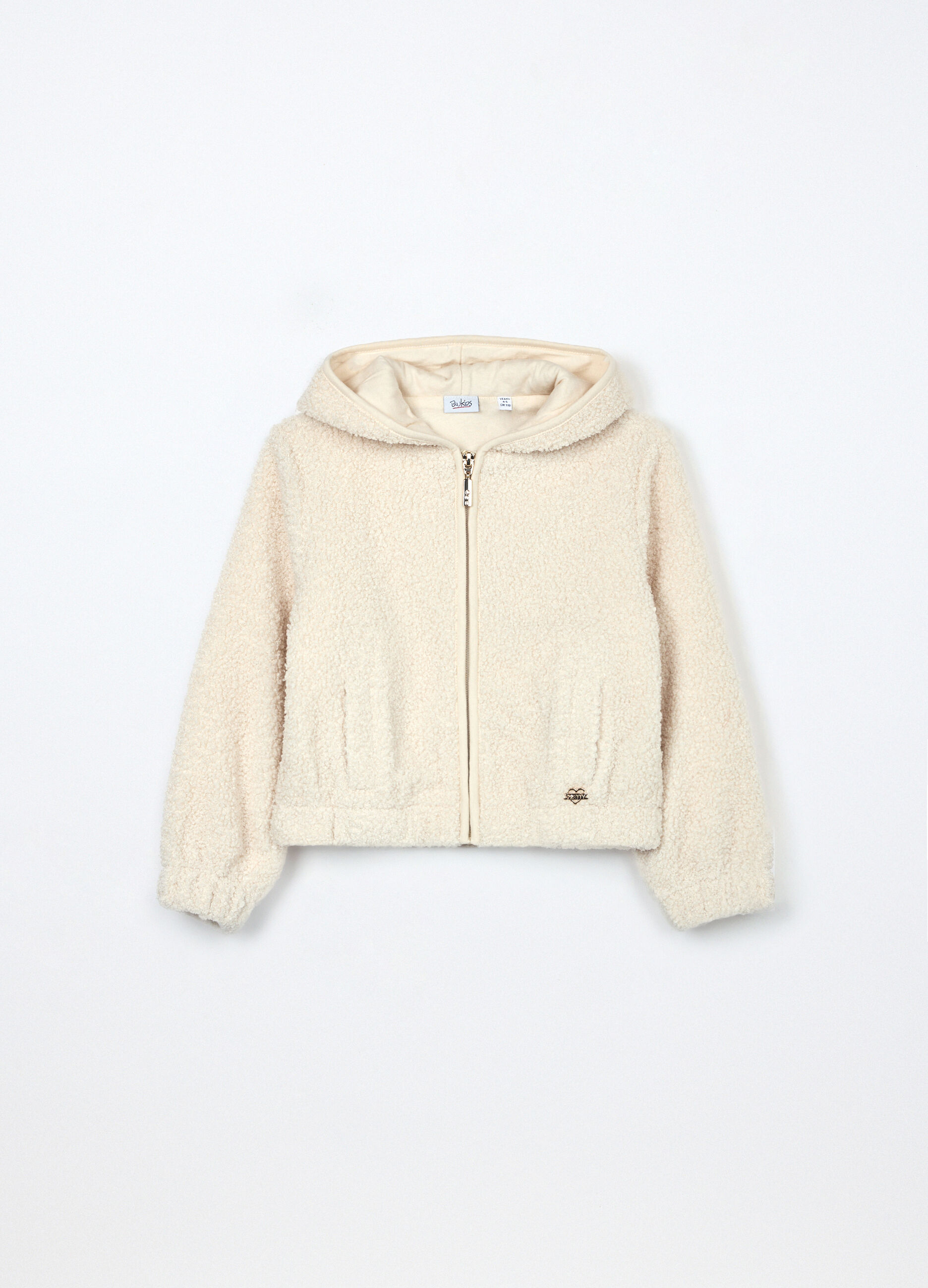 Felpa in sherpa con cappuccio bambina_0