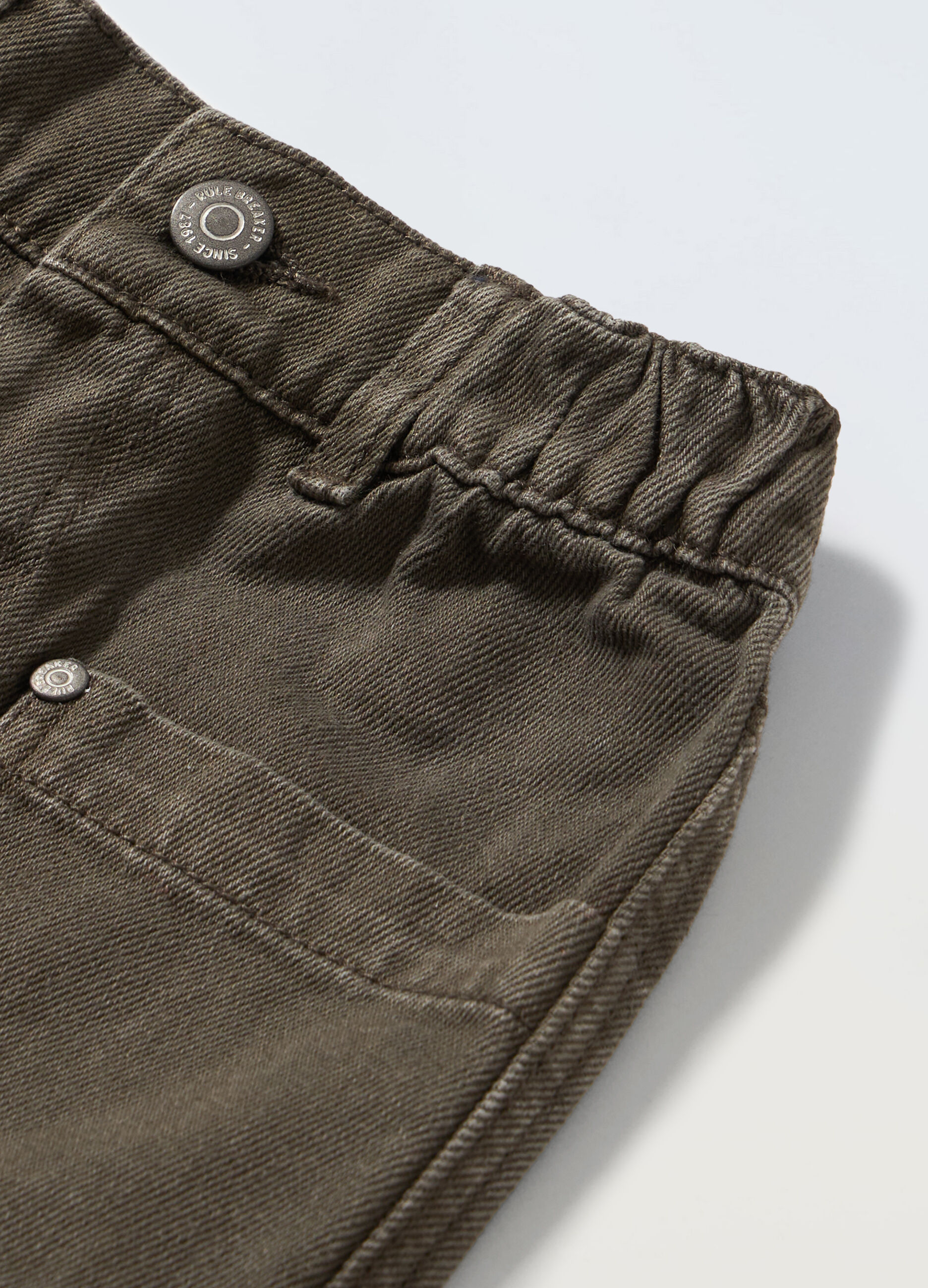 Pantaloni cargo in denim di puro cotone neonato_1