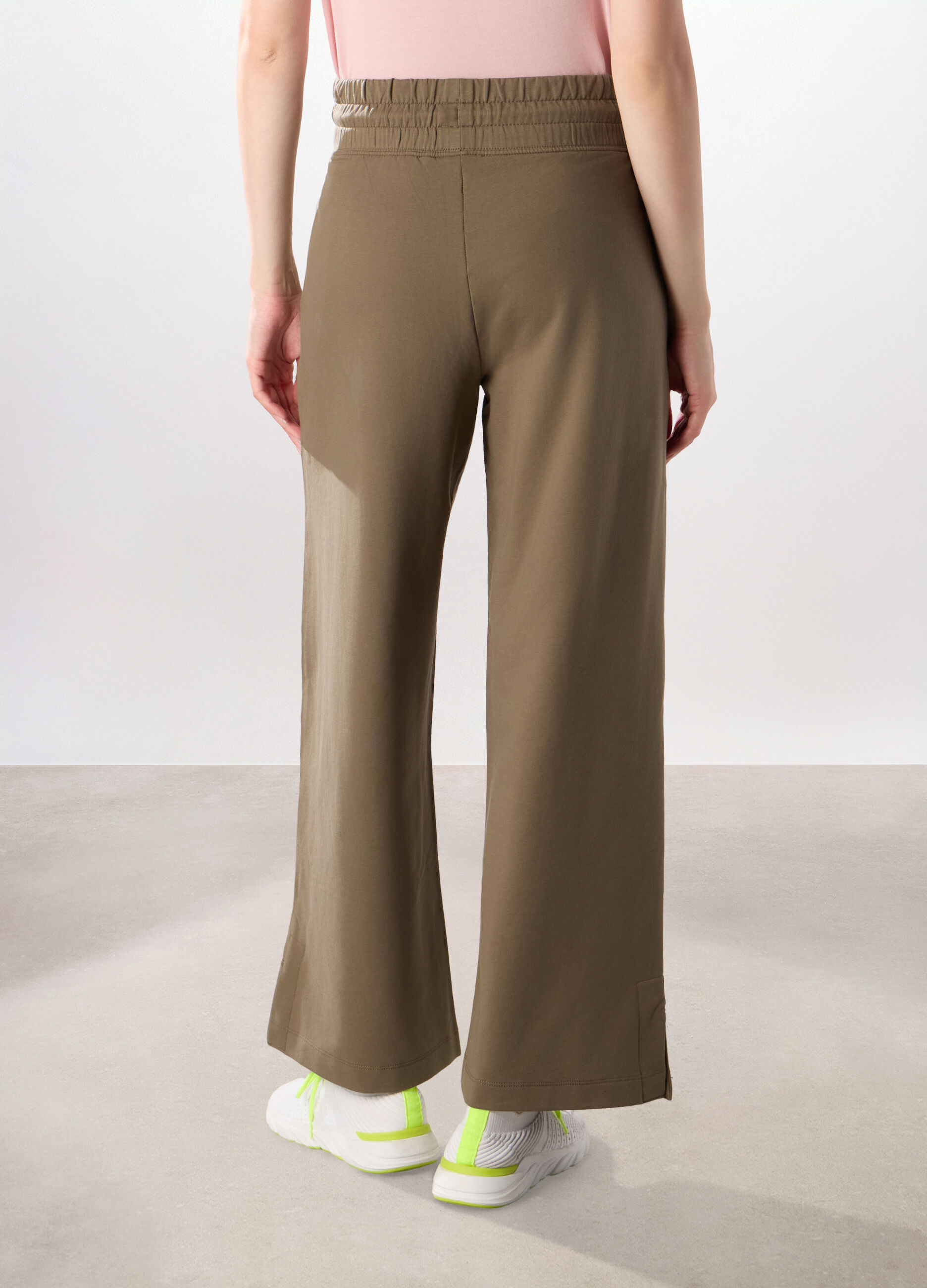 Jogger flare fit in cotone fleece stretch donna_1