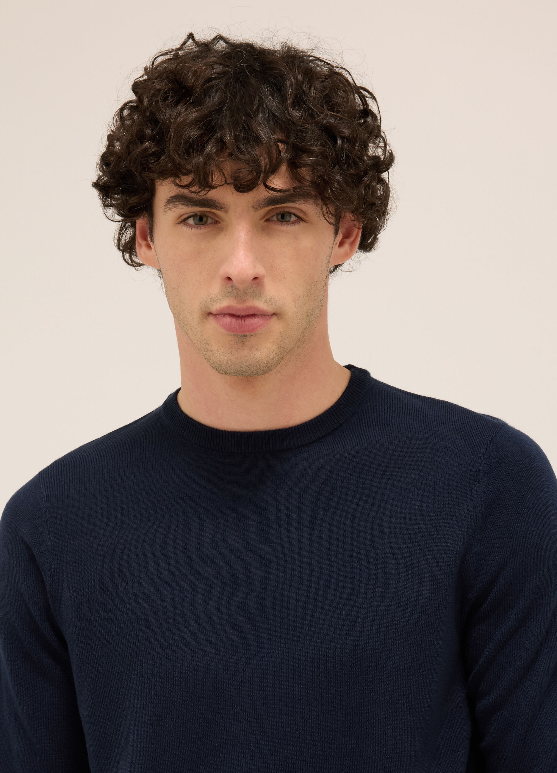 Maglione girocollo in misto cotone uomo_2