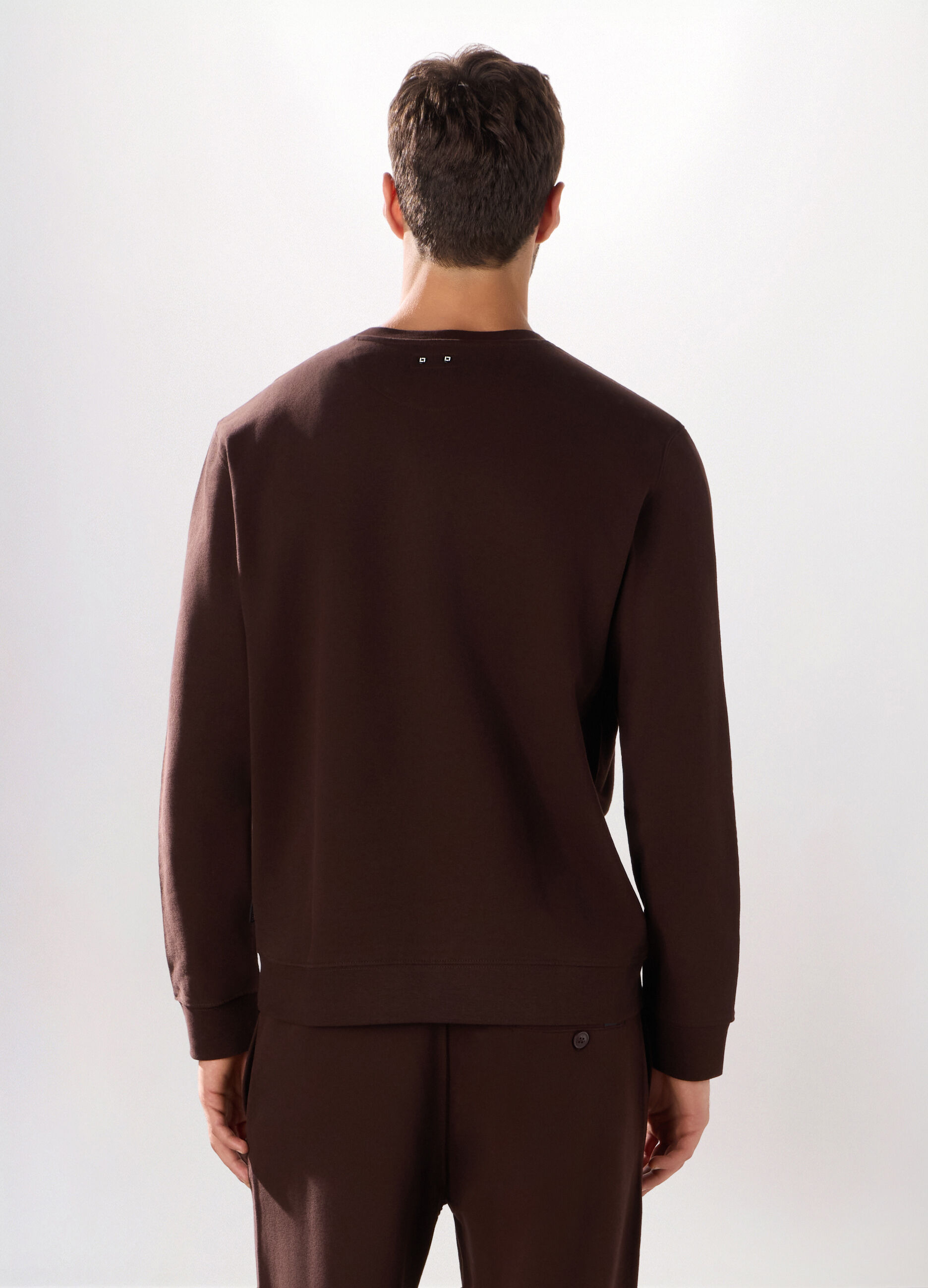 Felpa girocollo in puro cotone uomo_1