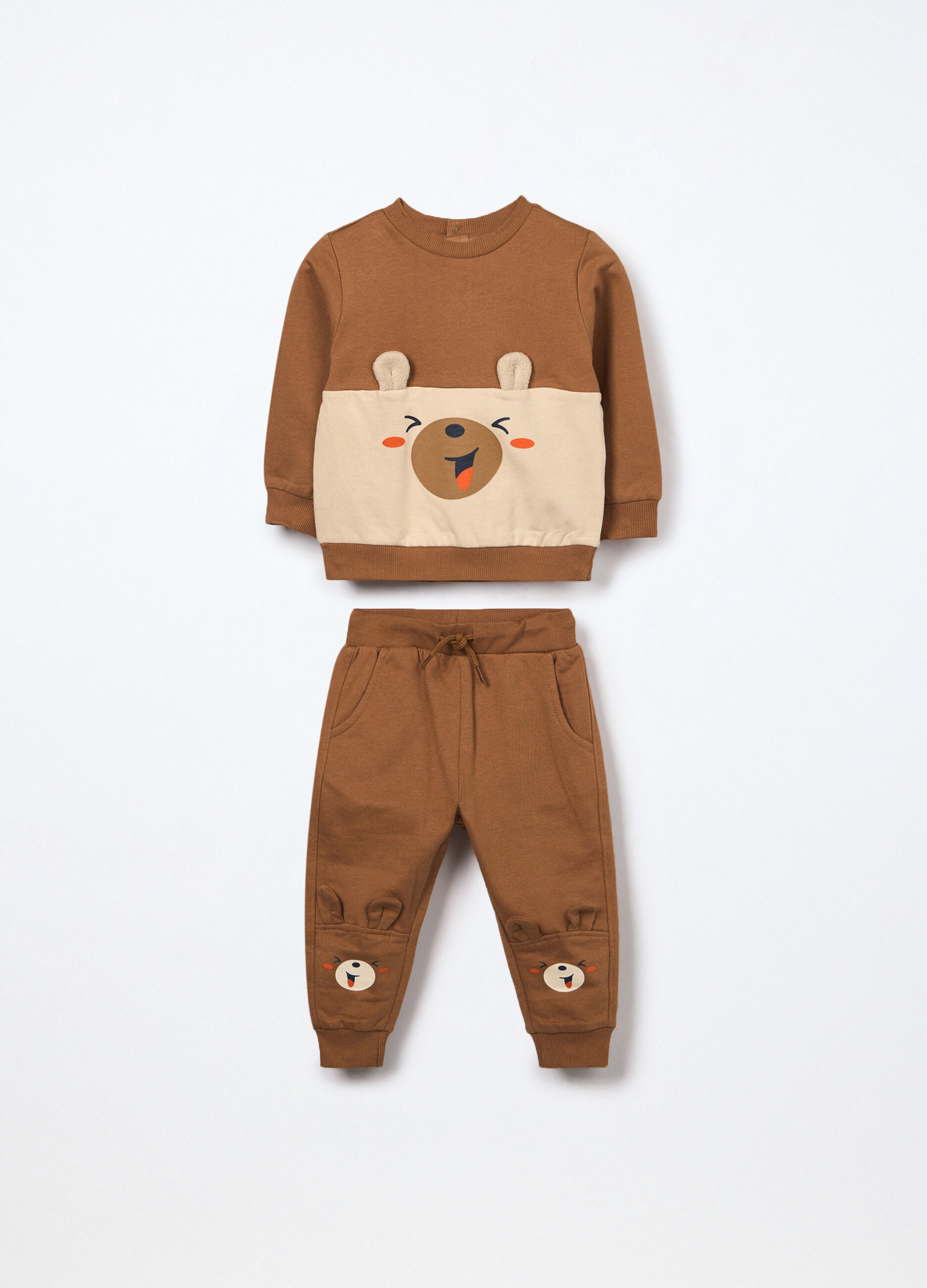 Jogging set in puro cotone fleece neonato_0