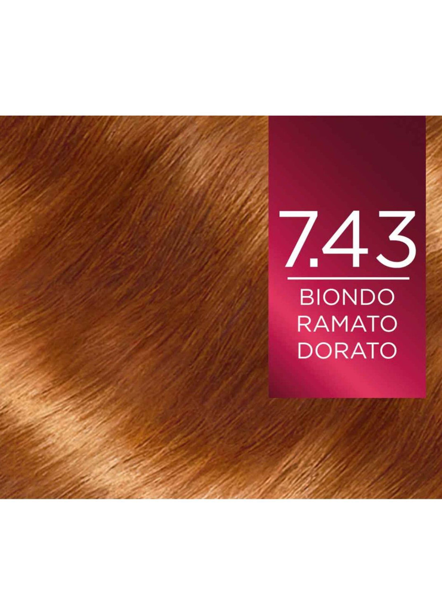 L'Oréal Paris Tinta Capelli Excellence, Copre i capelli bianchi, colore ricco, luminoso e a lunga durata, 7.43 Biondo Ramato Dorato._4
