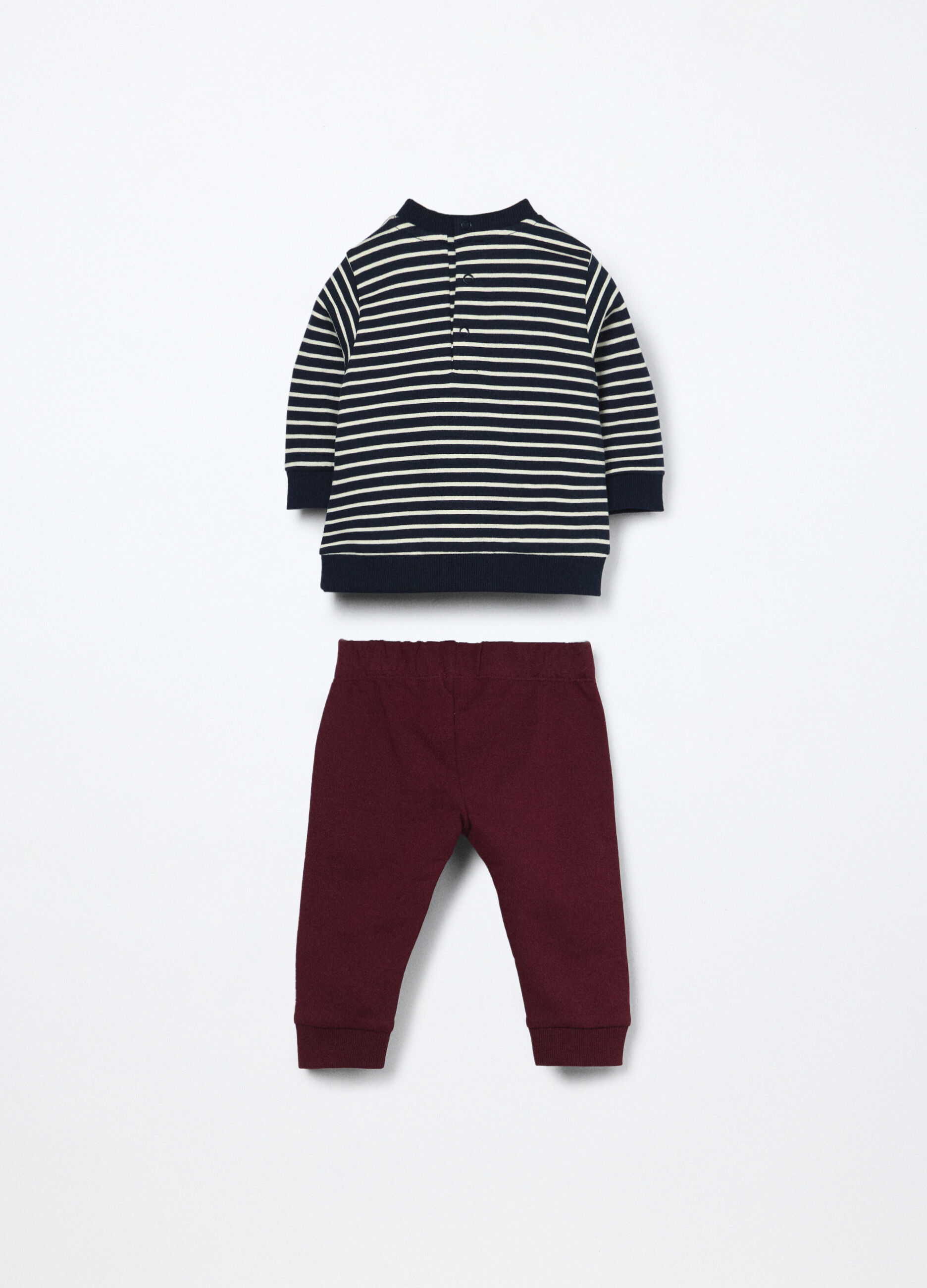 Jogging set in french terry di puro cotone neonato_1