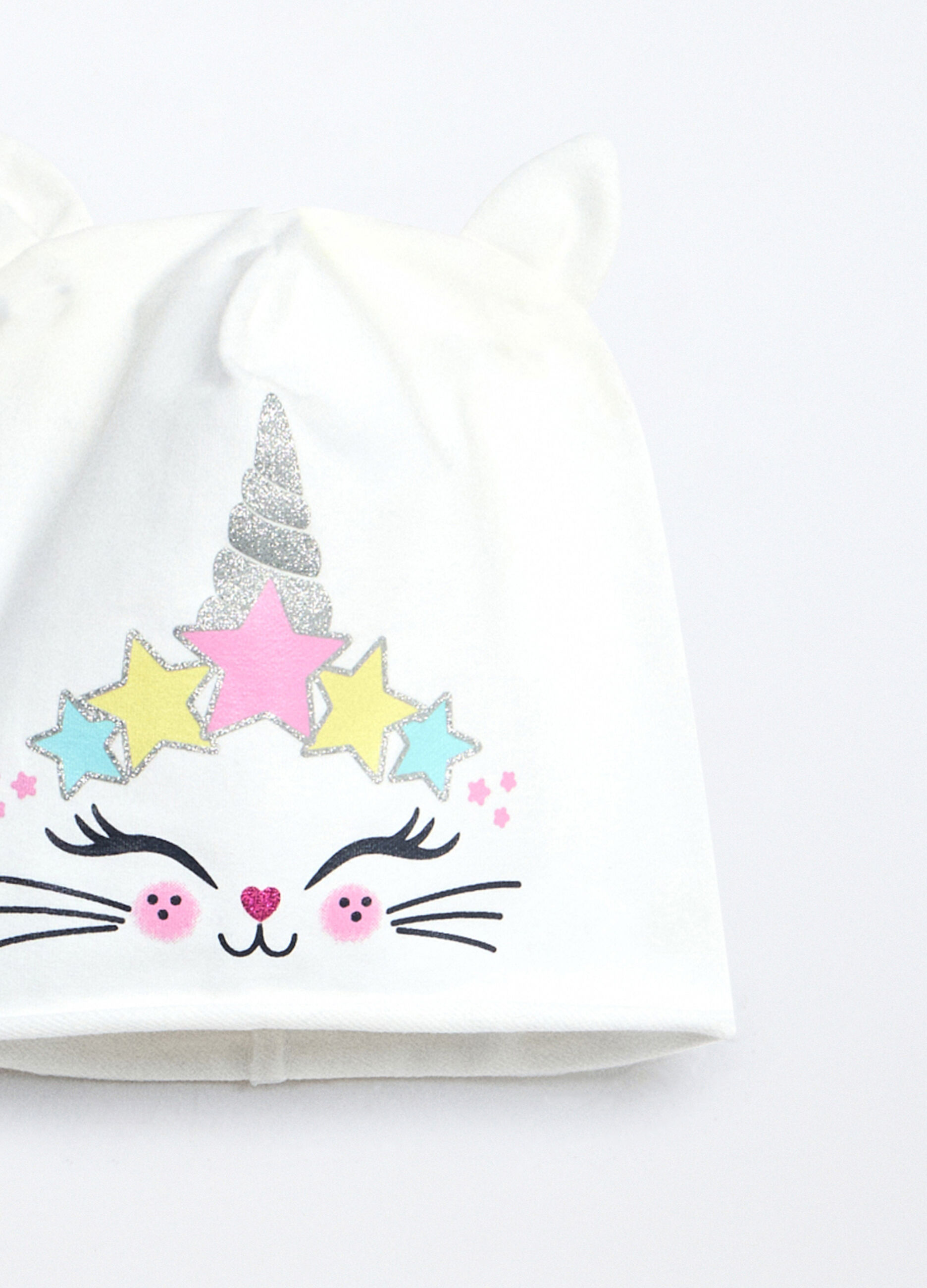 Berretto in french terry di cotone stretch neonata_2