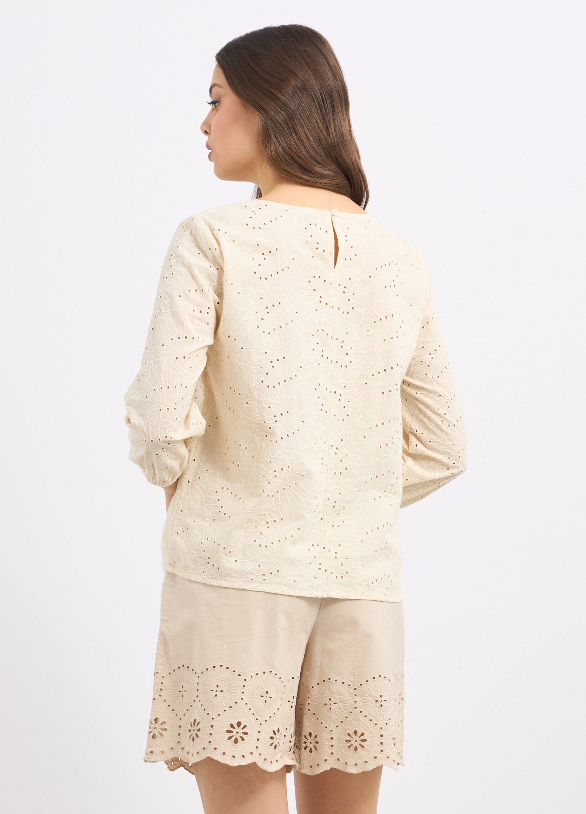 Blusa in puro cotone con ricami donna_1