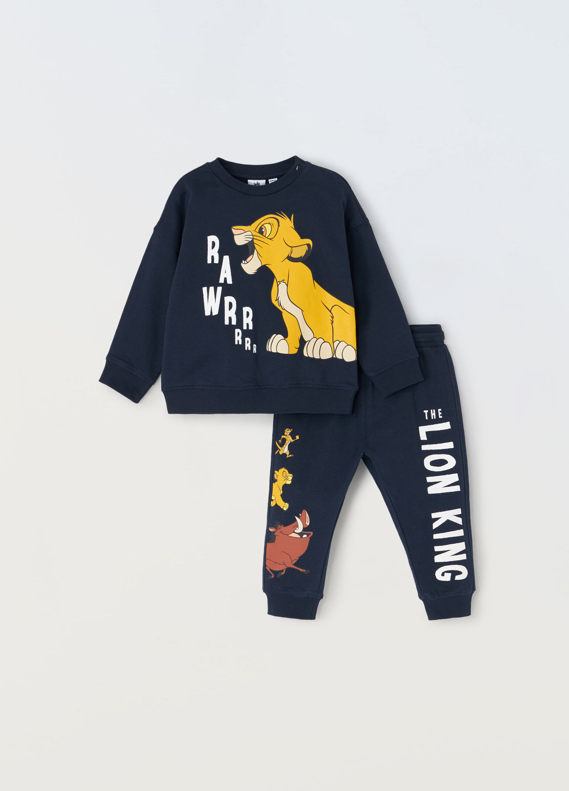 Jogging set in felpa di puro cotone neonato_0