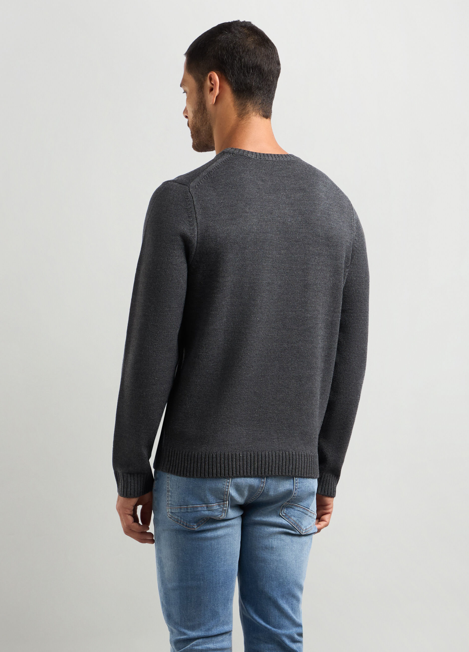 Maglione girocollo maglia rasata uomo_1