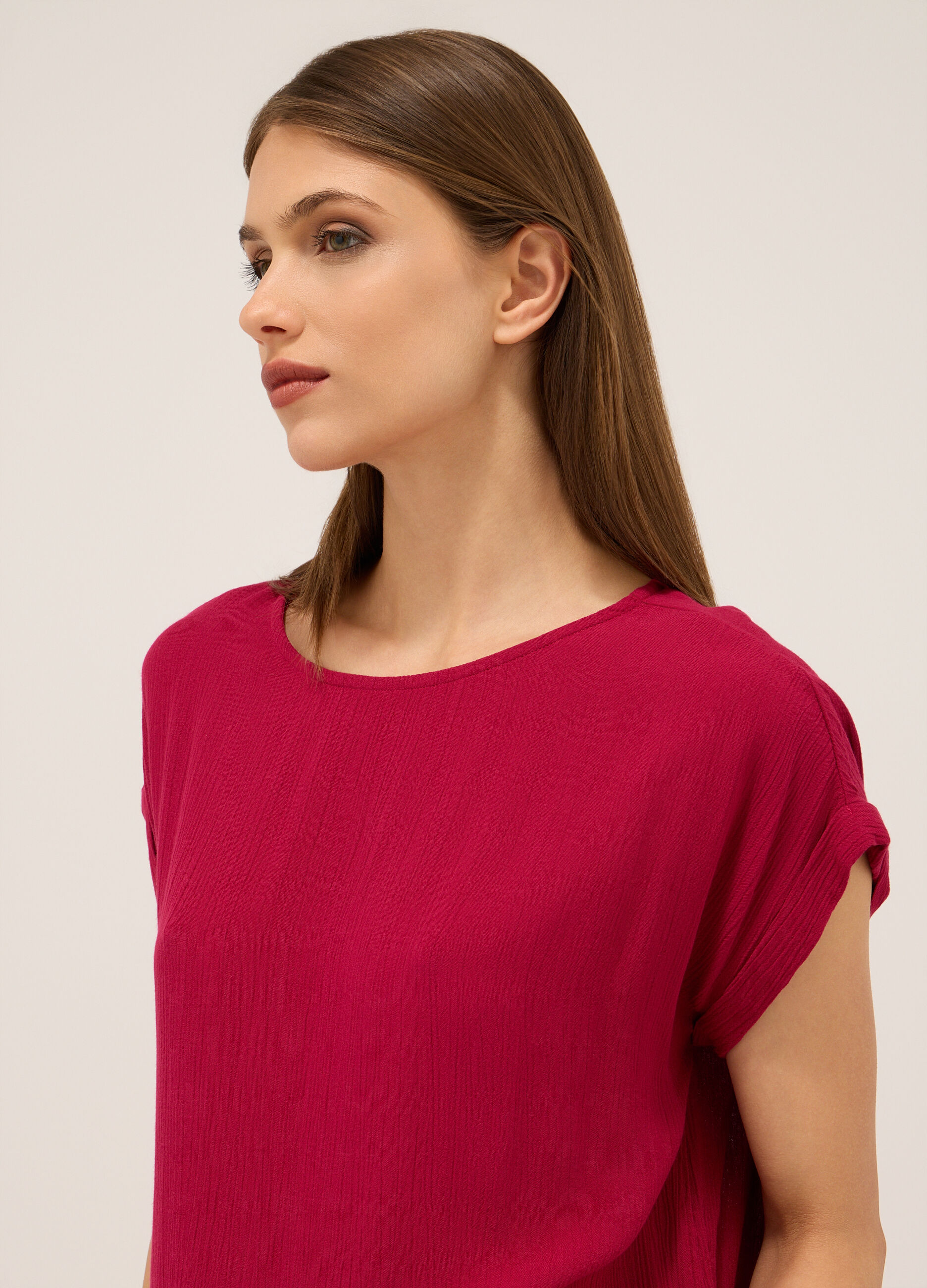 Blusa in pura viscosa crêpe donna_2