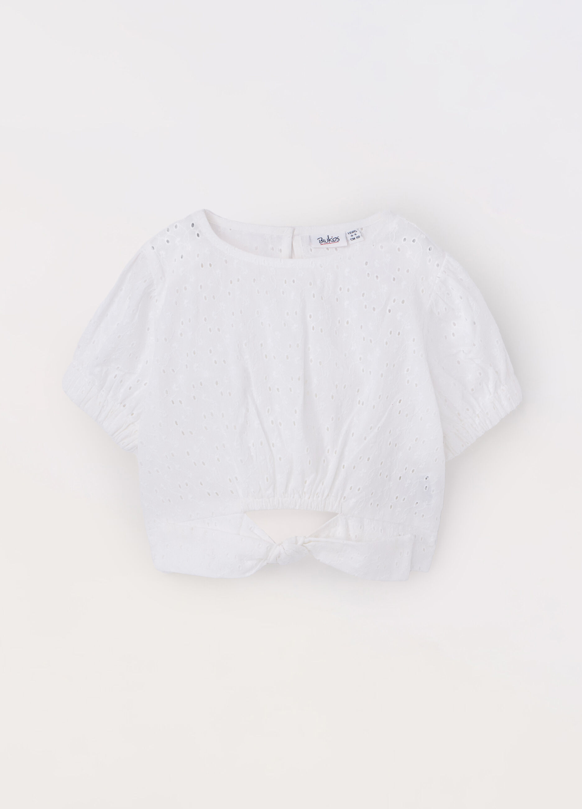 Blusa in puro cotone sangallo bambina_0
