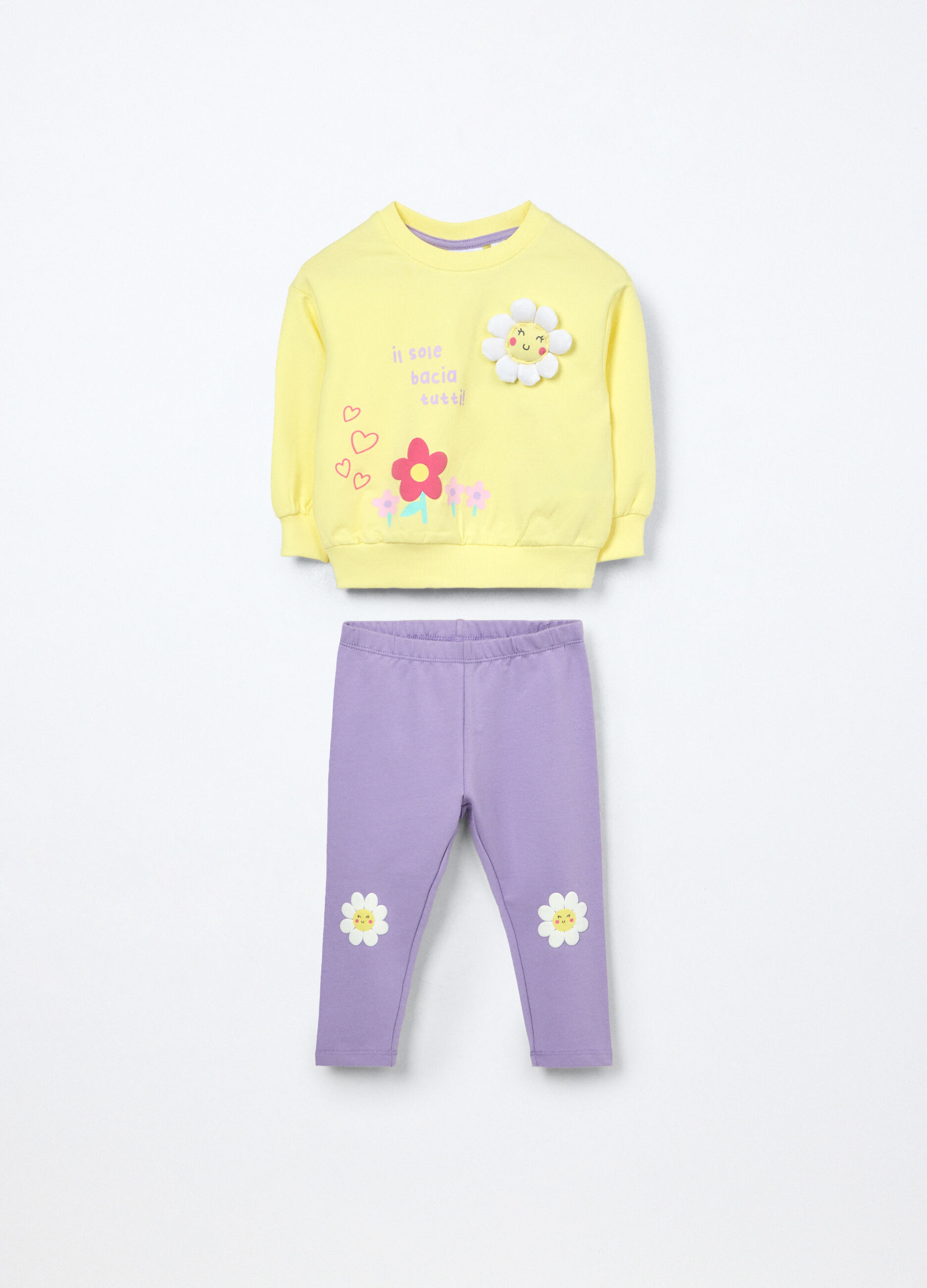 Jogging set in french terry di cotone stretch neonata_0