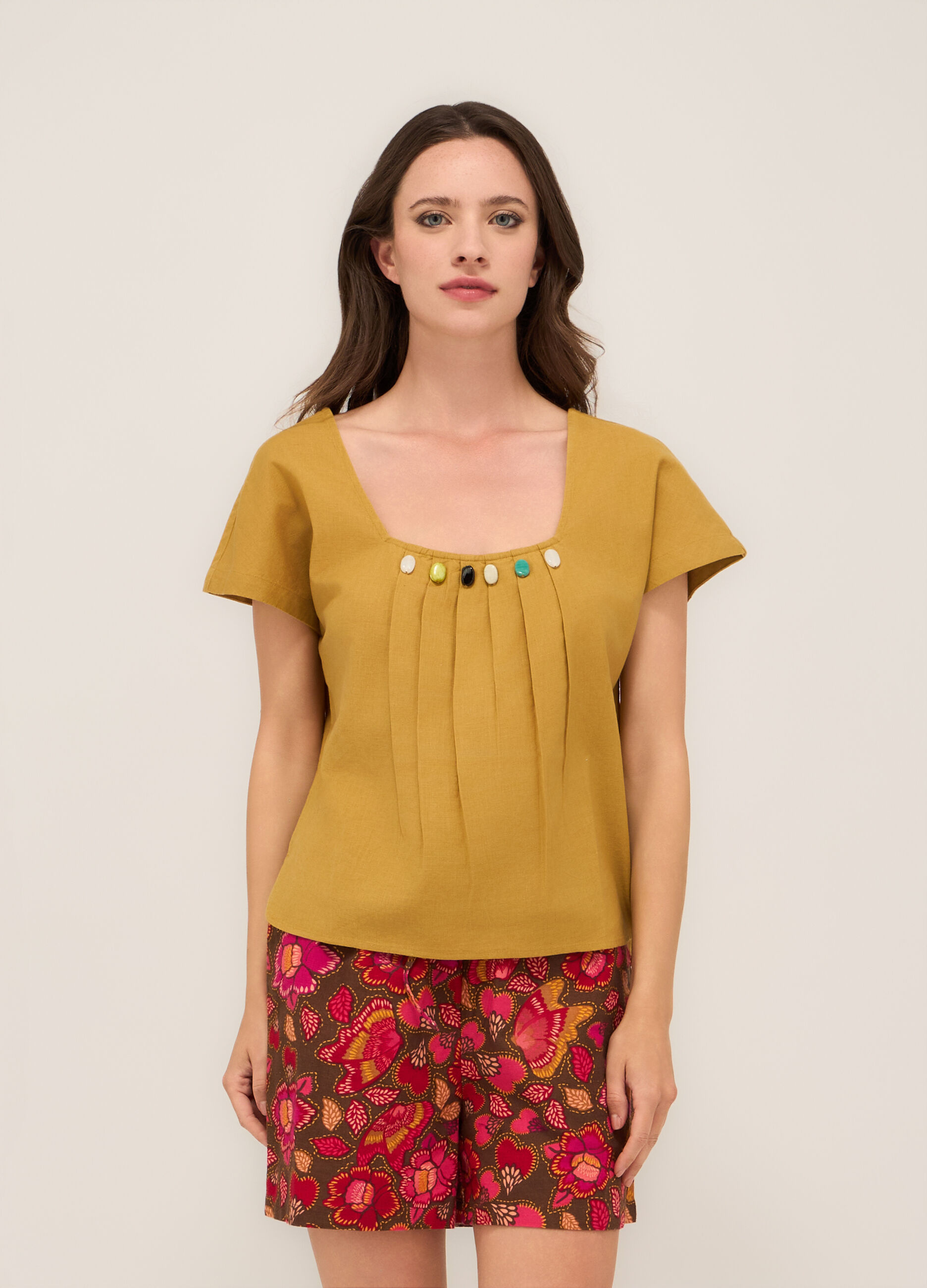 Blusa misto lino donna_0