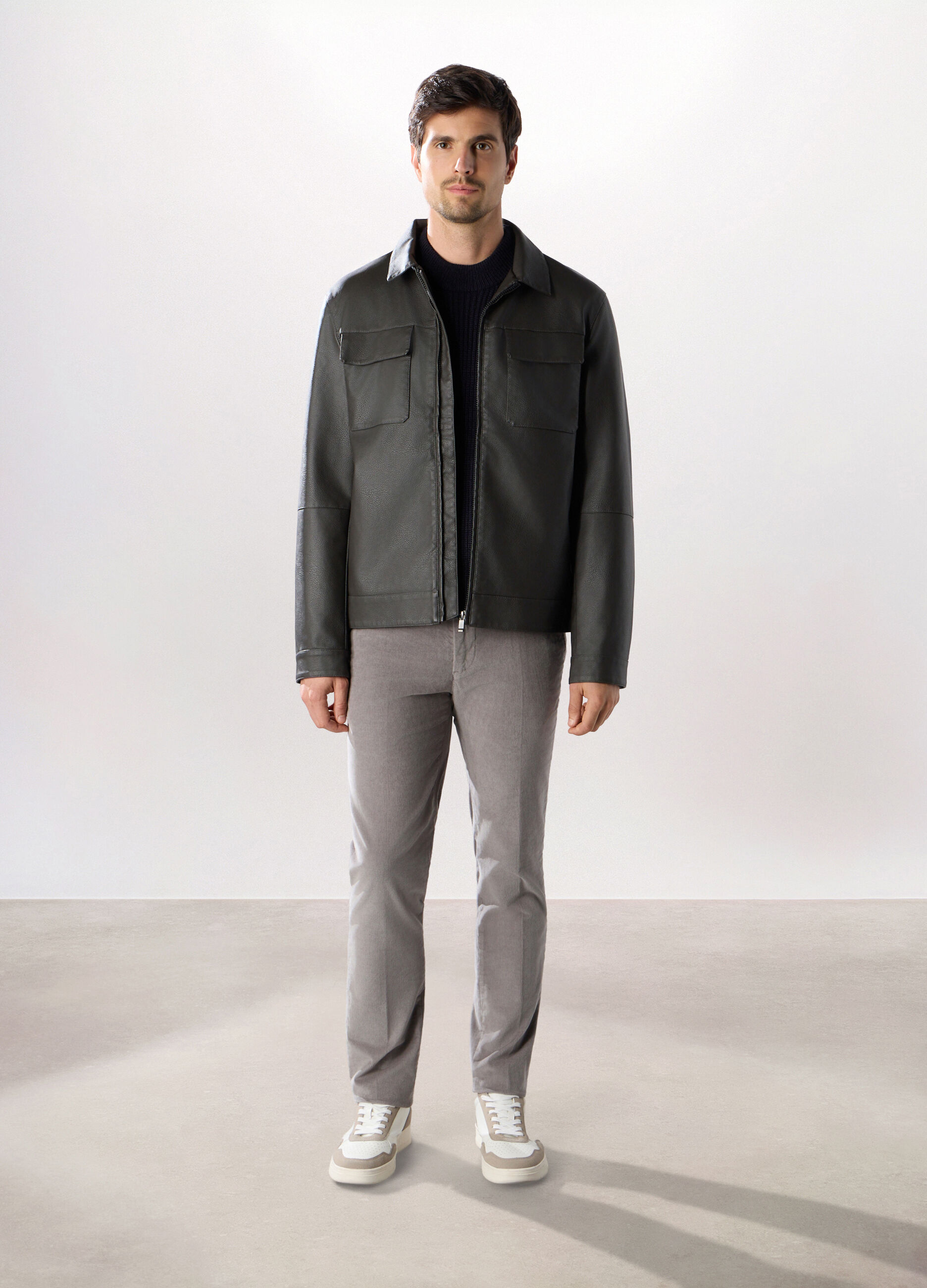 Giacca a camicia in ECOpelle uomo_0