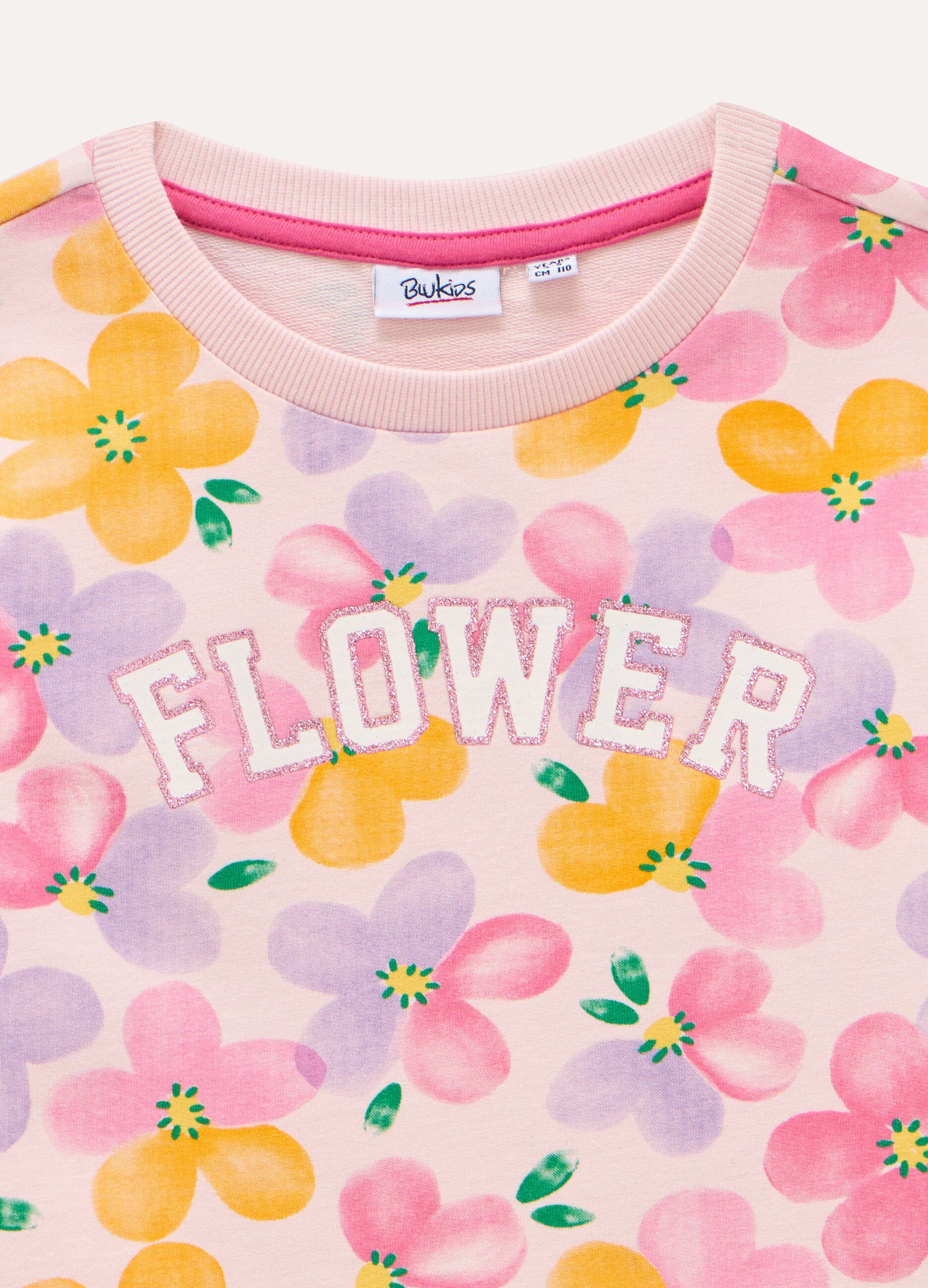 Felpa in cotone stretch con stampa bambina_1