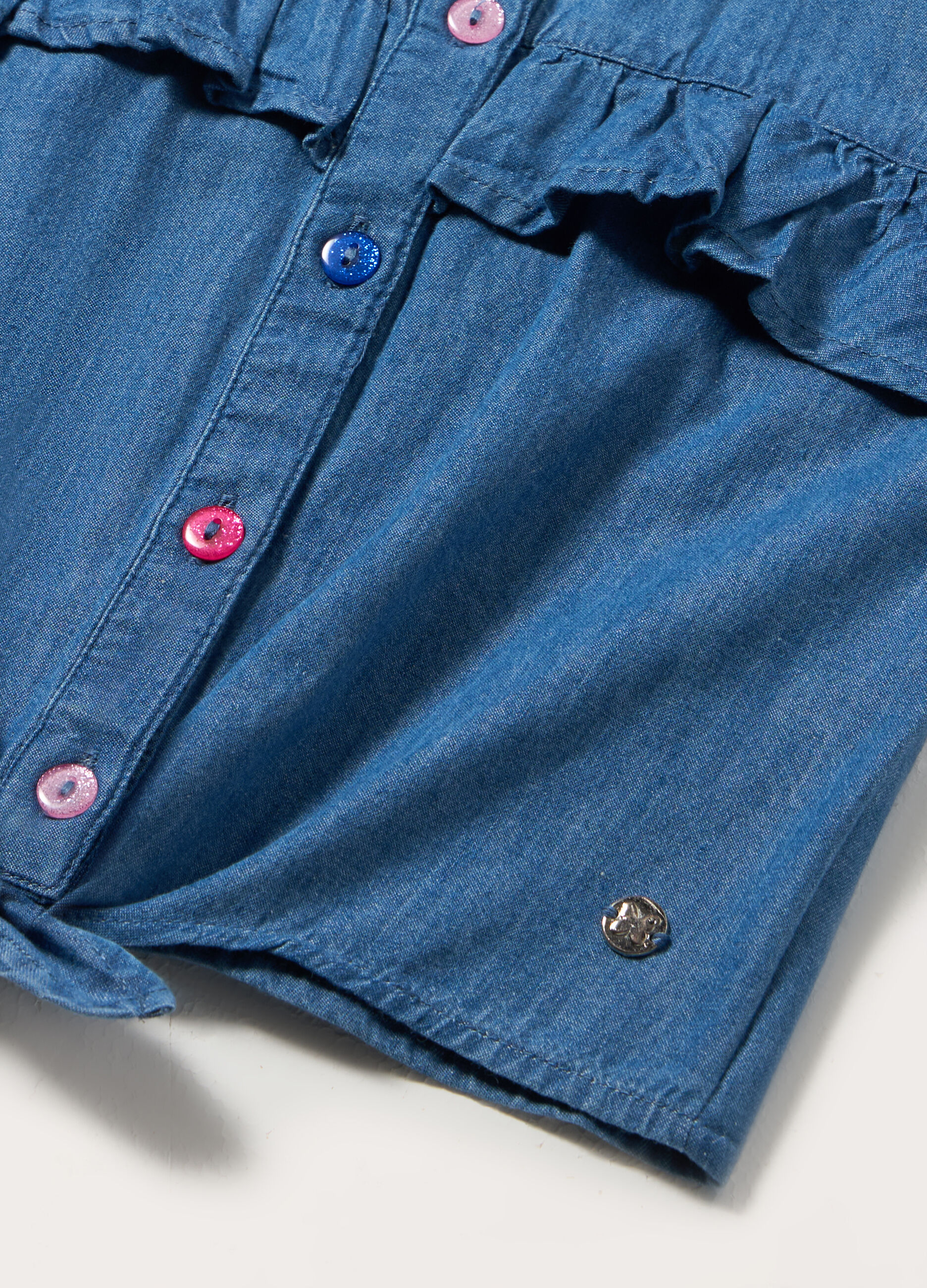 Camicia in chambray di puro cotone bambina_1