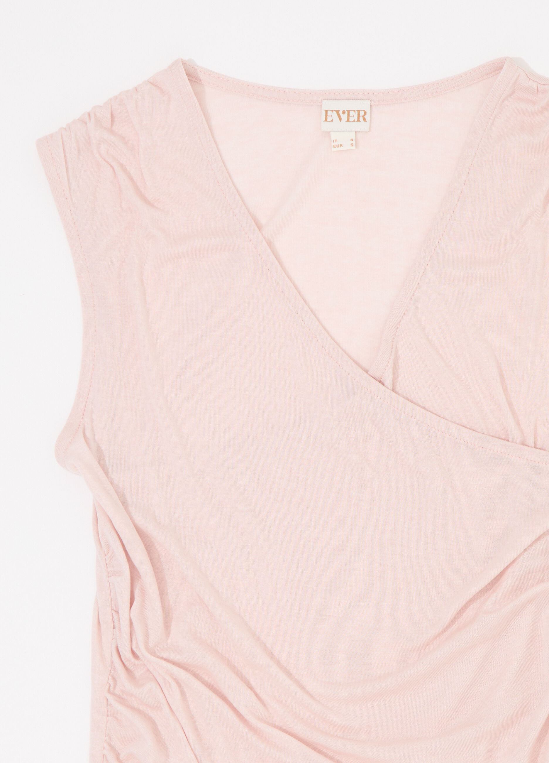 Top smanicato in lyocell misto lana donna_6