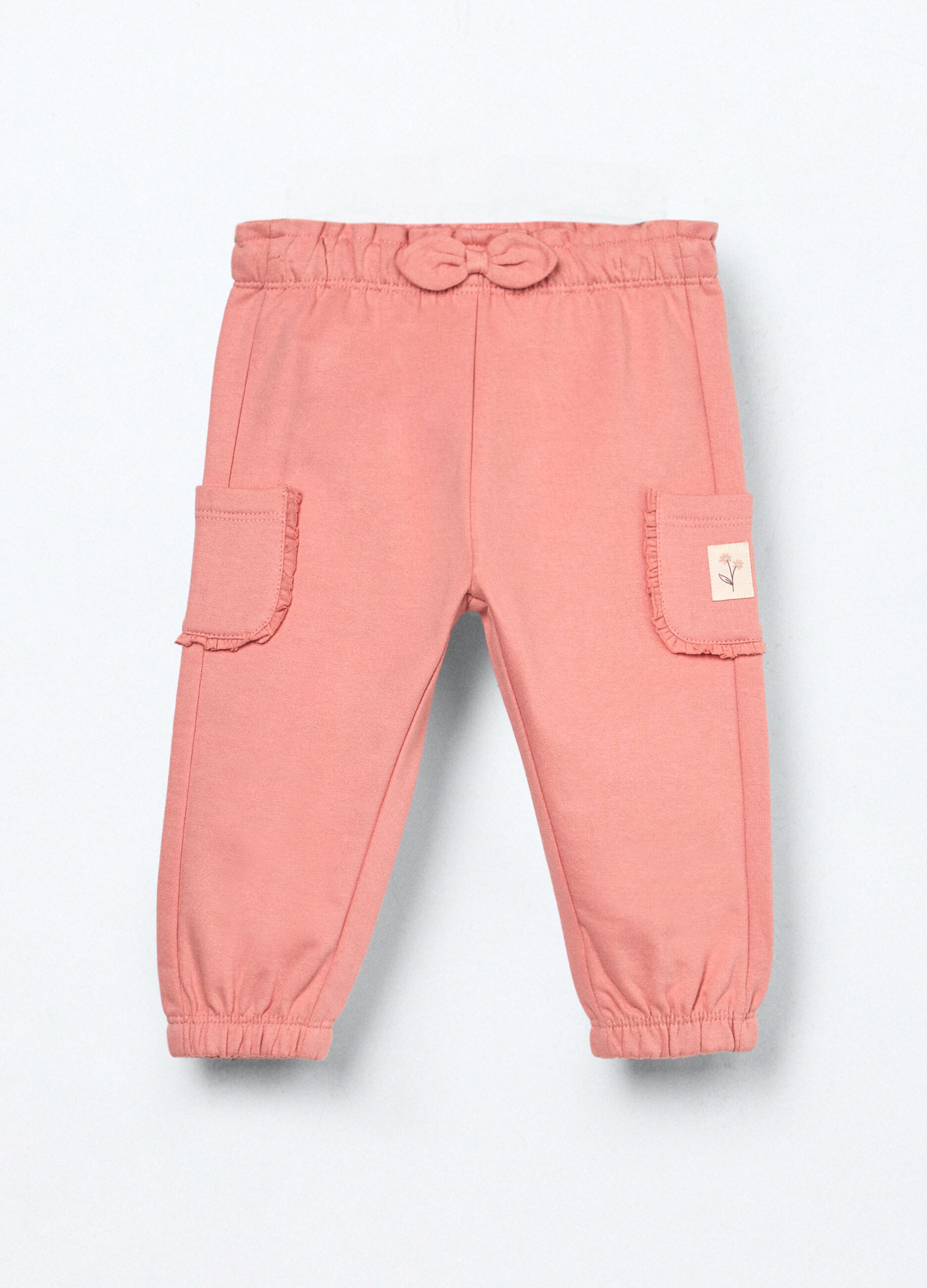 Pantaloni in puro cotone fleece neonata_0