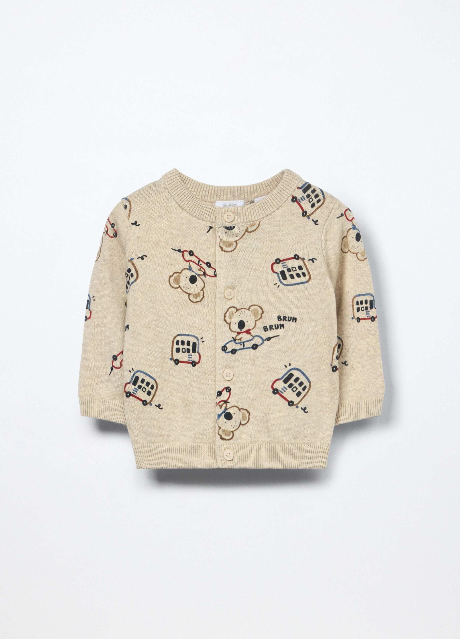 Cardigan tricot in puro cotone neonato_0