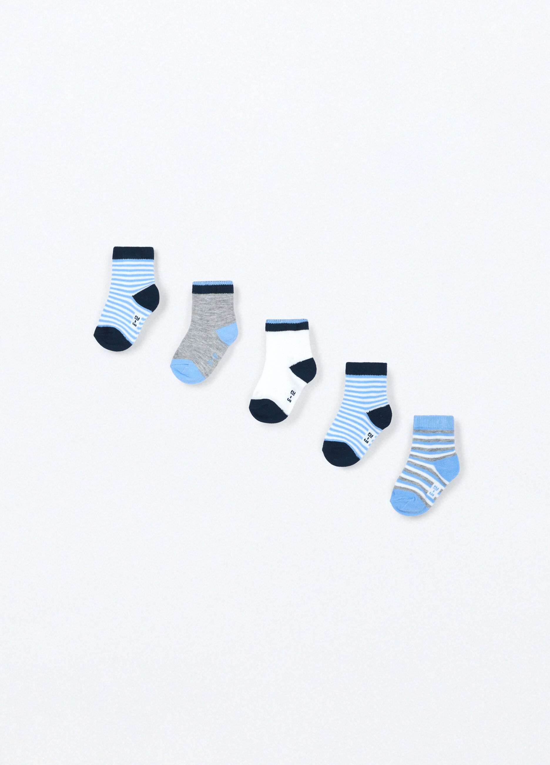 Pack 5 calze corte in misto cotone neonato_0