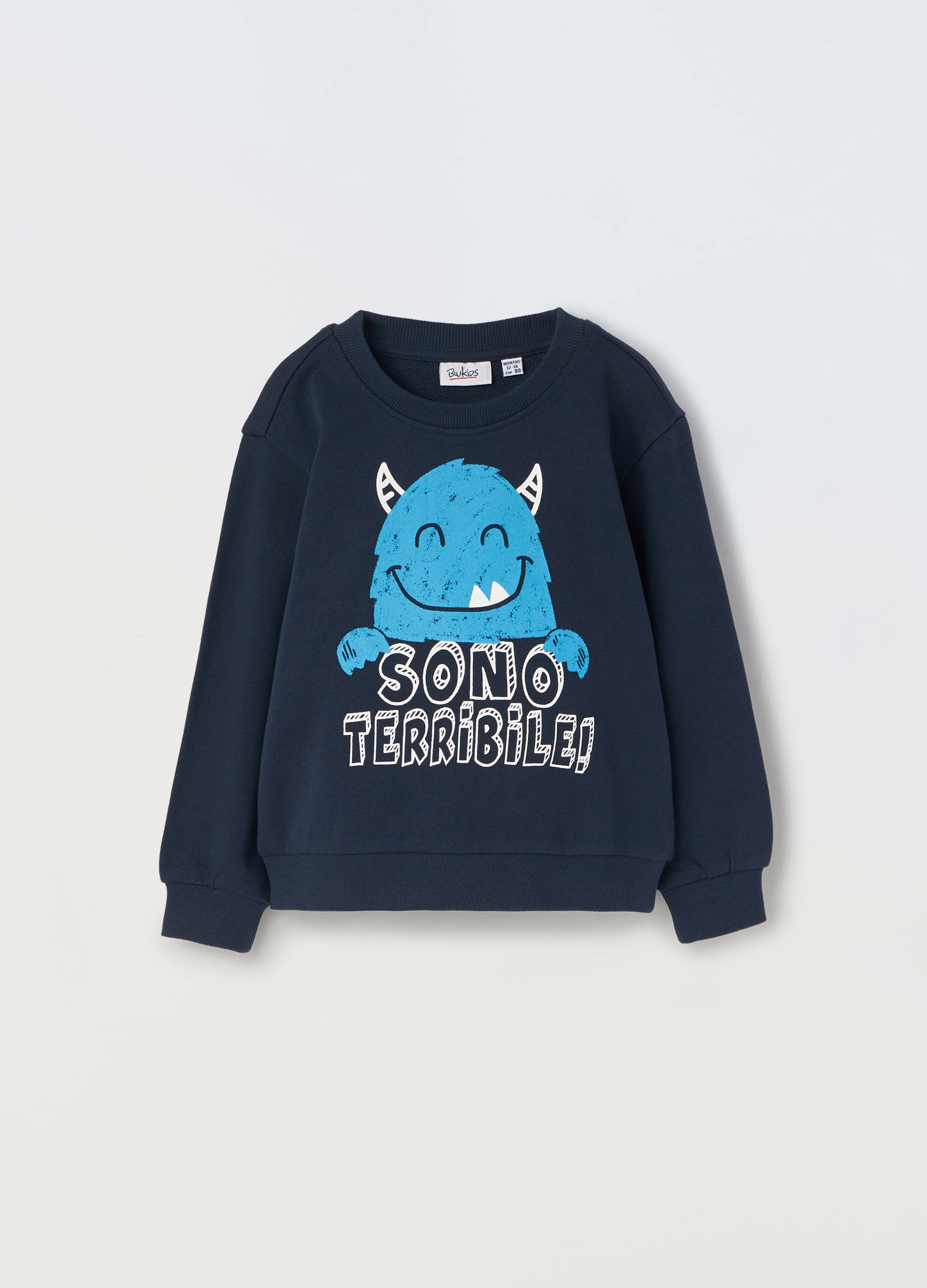 Felpa in puro cotone con stampa neonato_0