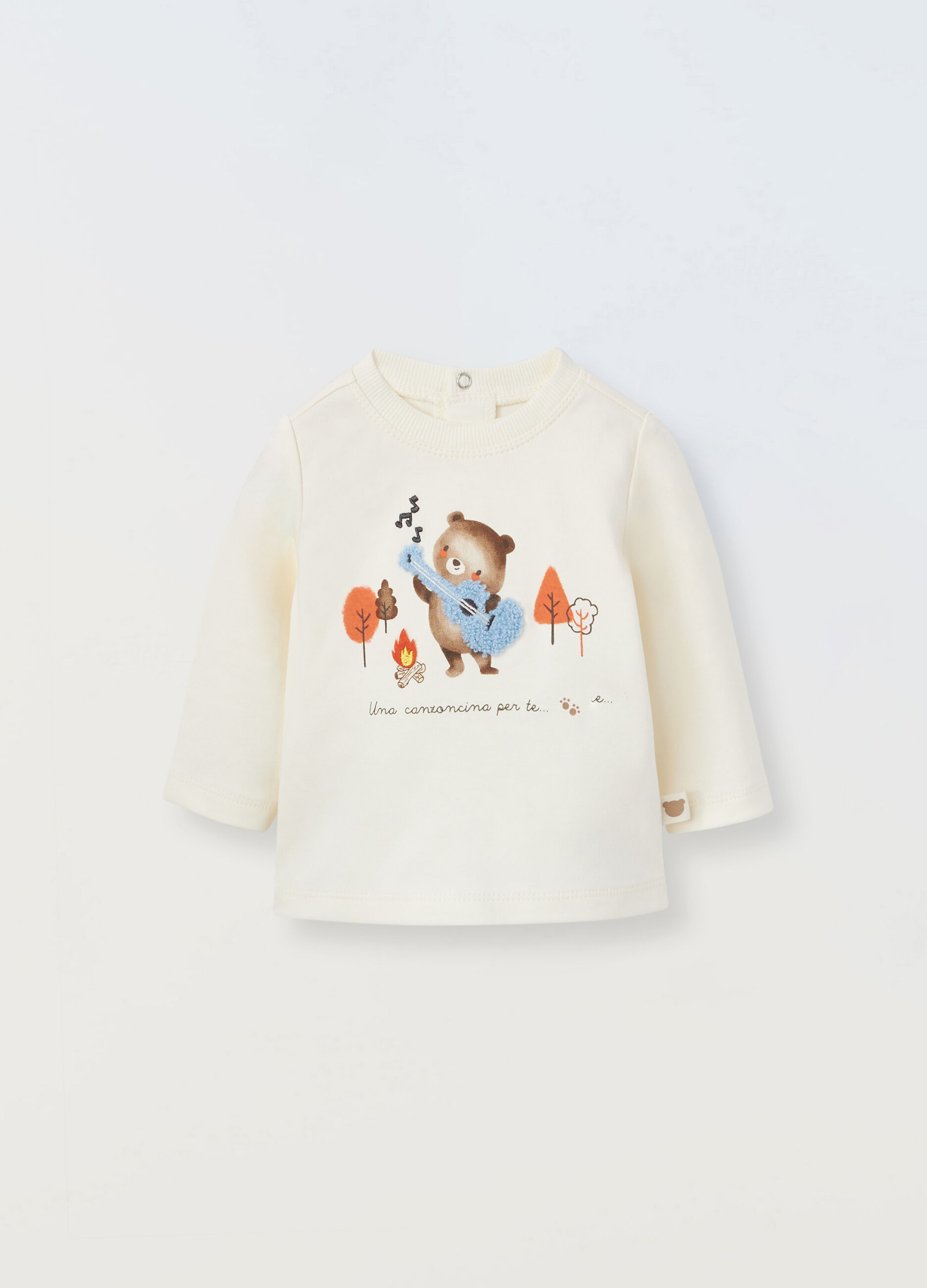 T-shirt in interlock di puro cotone neonato_0