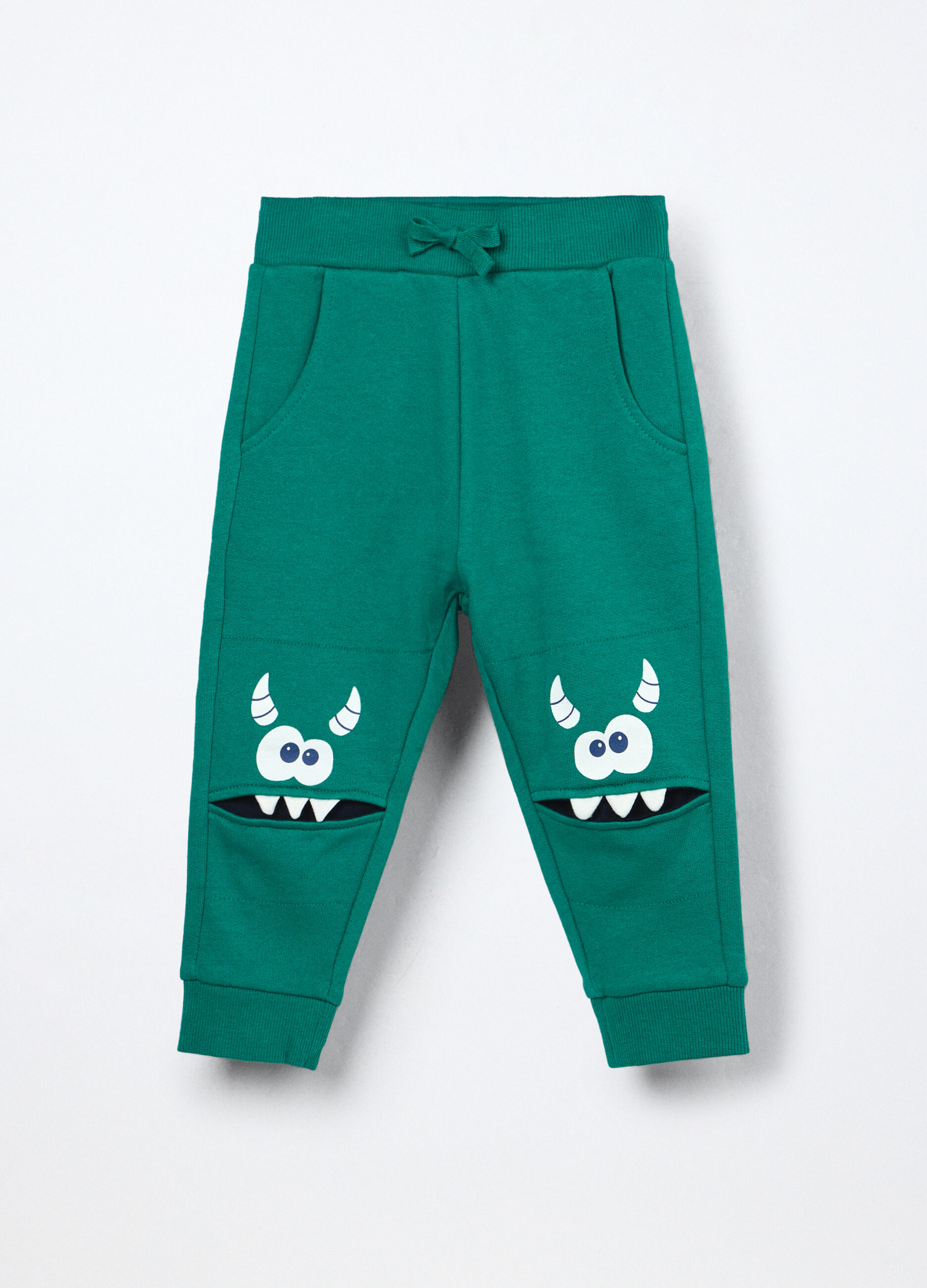 Jogger in french terry di puro cotone neonato_0
