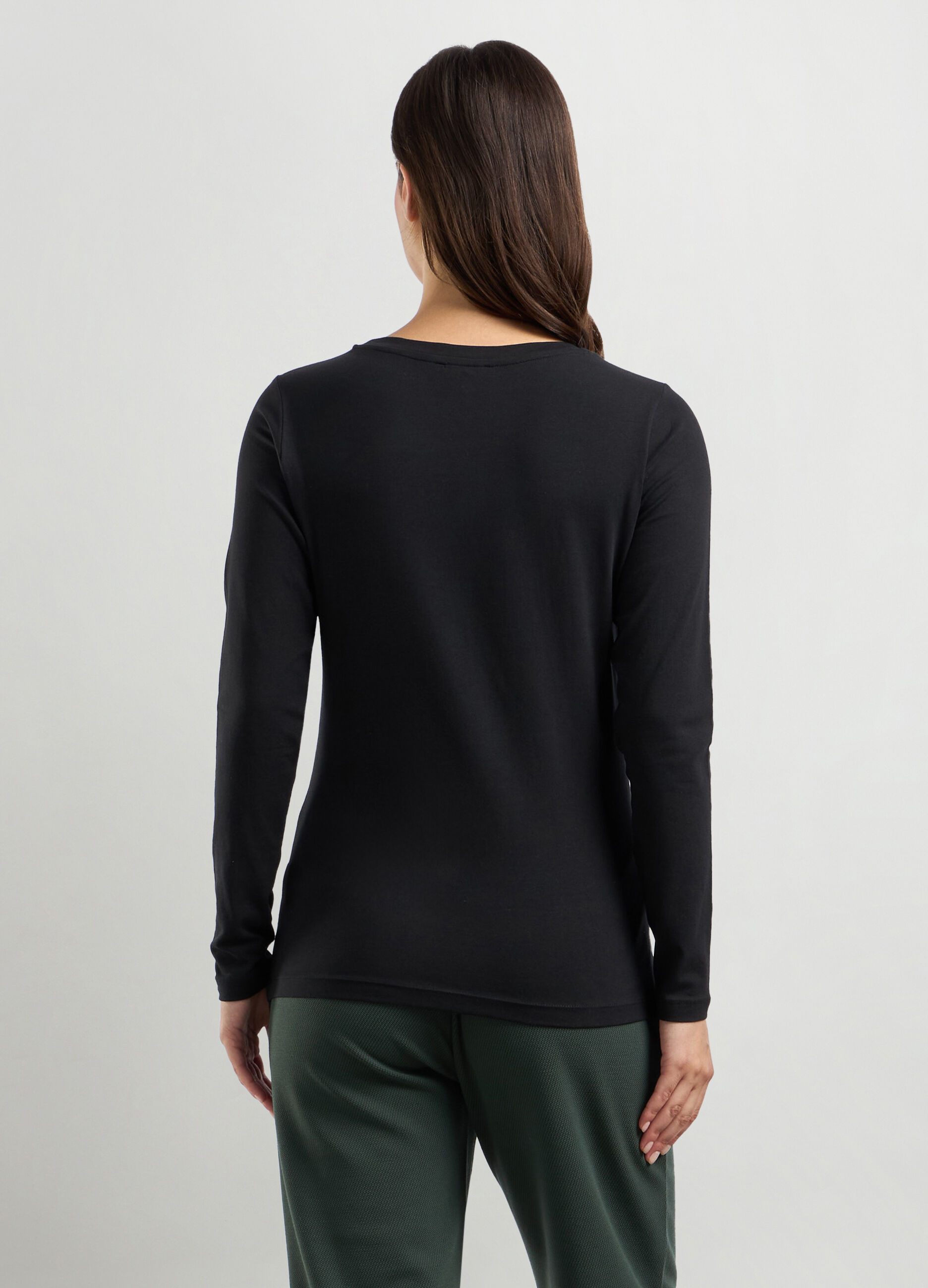 T-shirt in jersey di cotone stretch donna_1