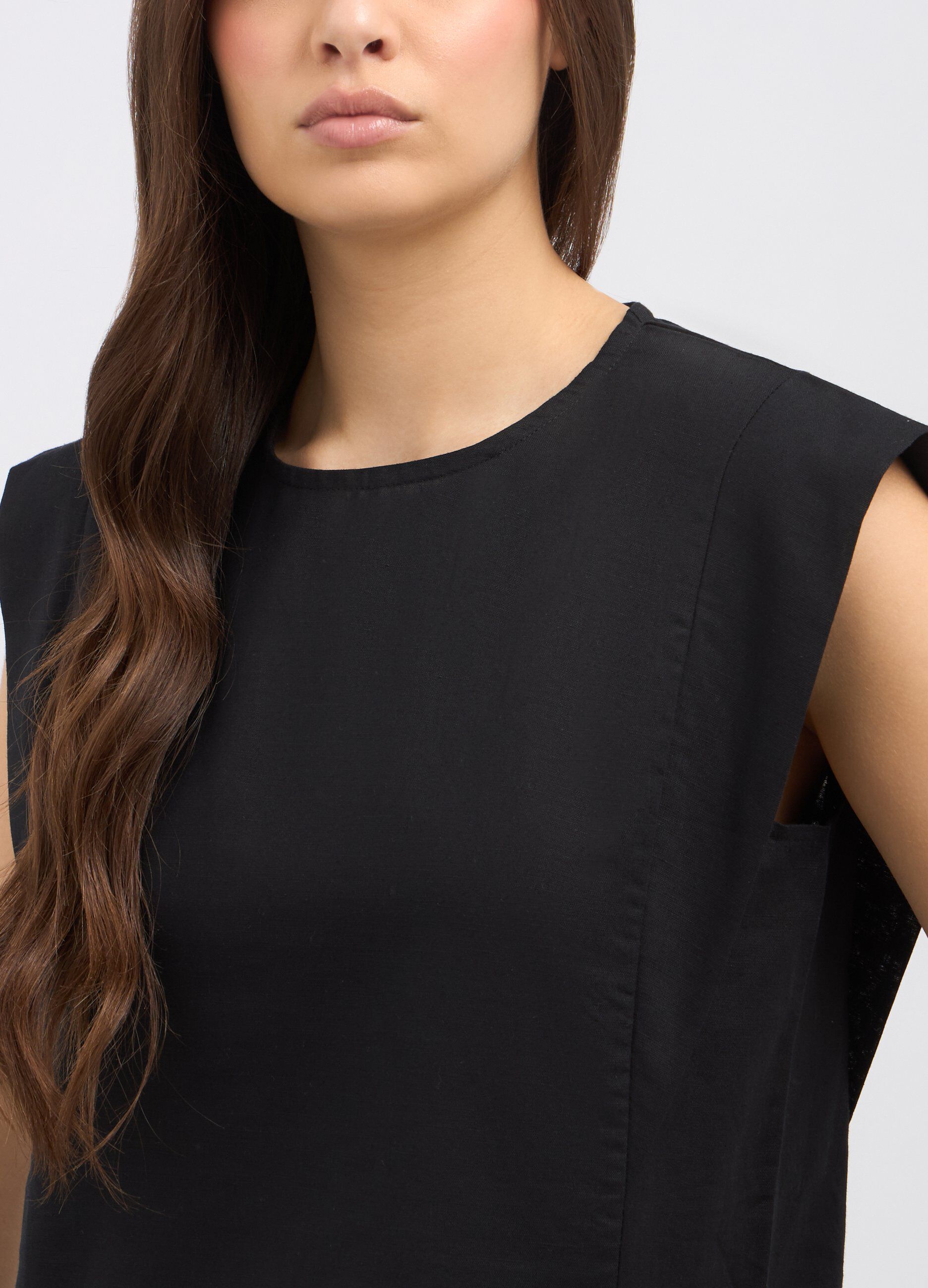 Blusa in misto lino donna_2