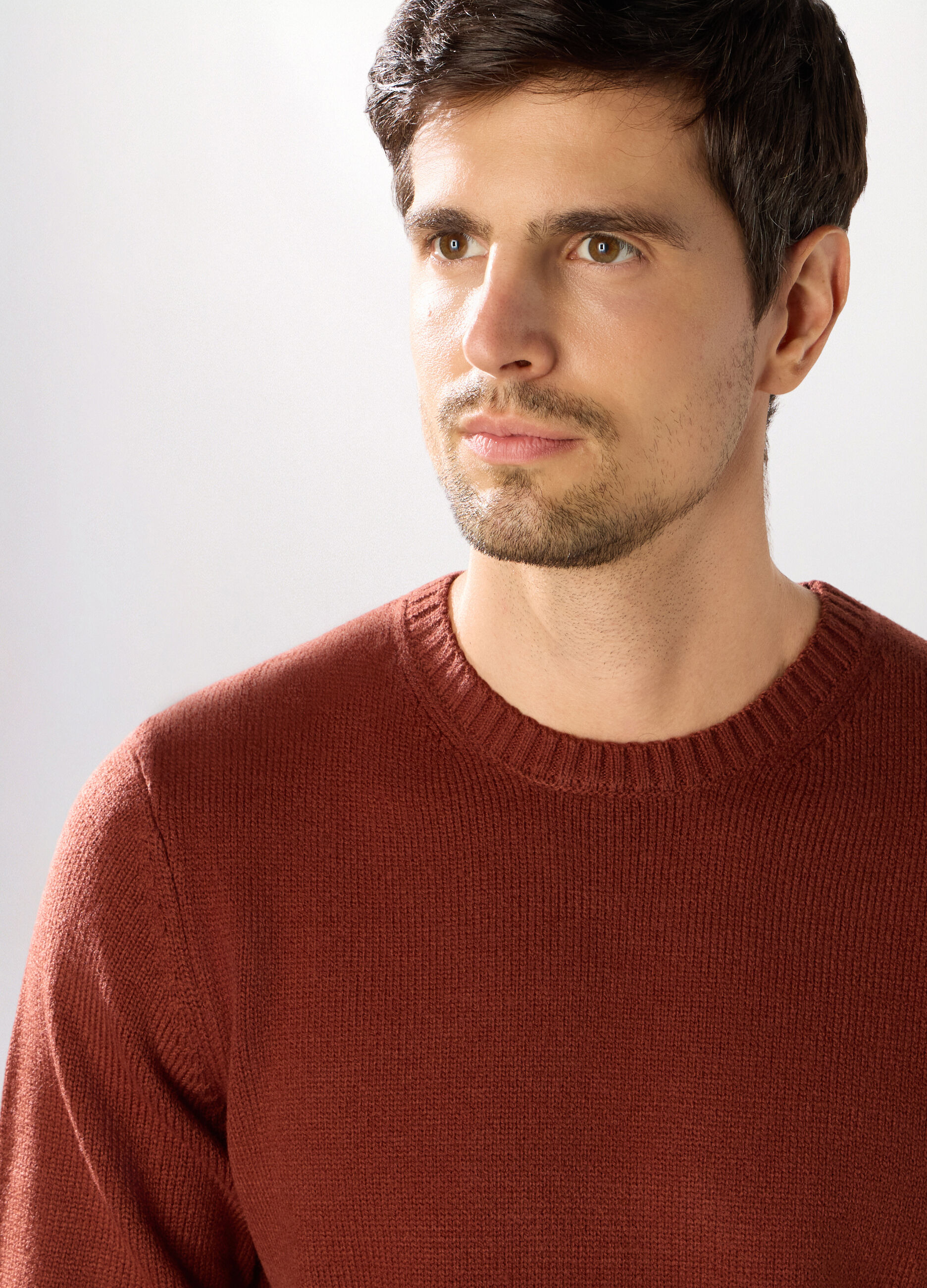 Maglione girocollo a maglia rasata uomo_2