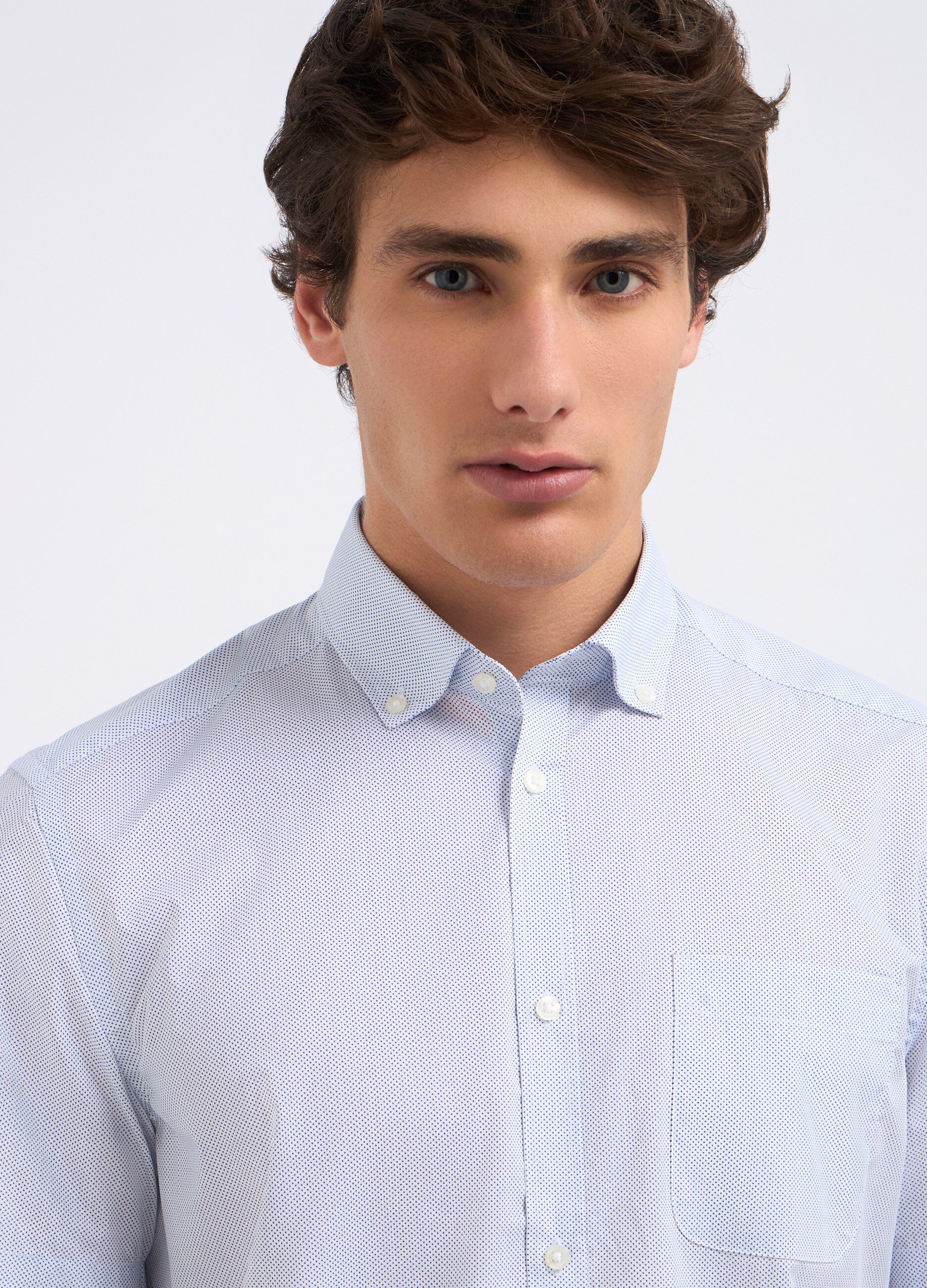 Camicia a maniche corte in misto cotone uomo_2