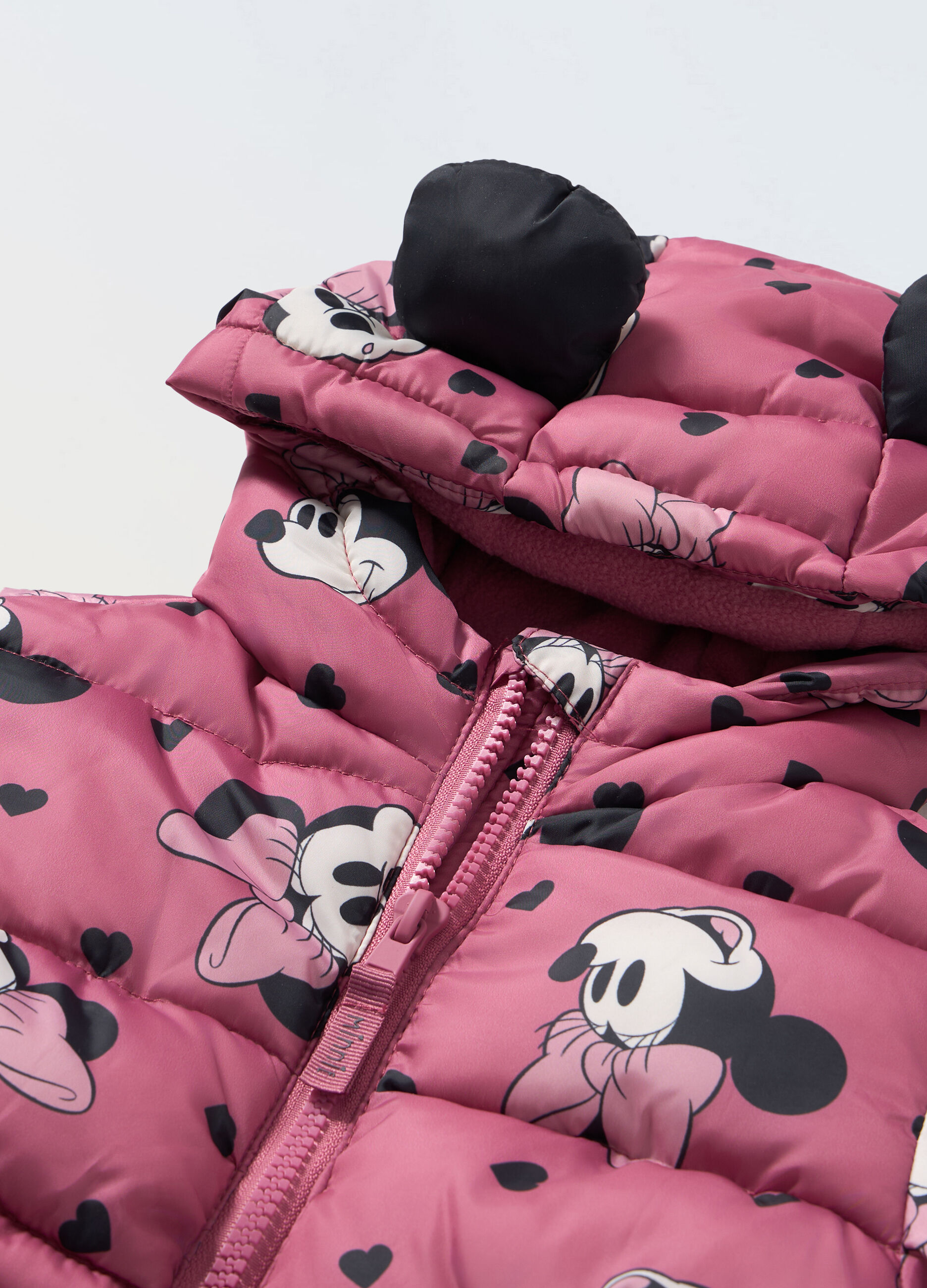 Giubbino imbottito con cappuccio e stampe neonata_1