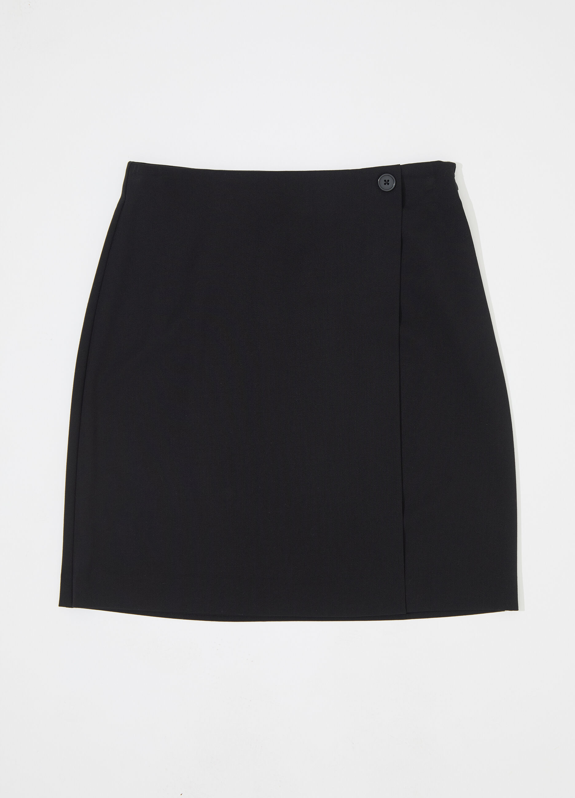 Gonna corta a portafoglio in misto lana donna_4