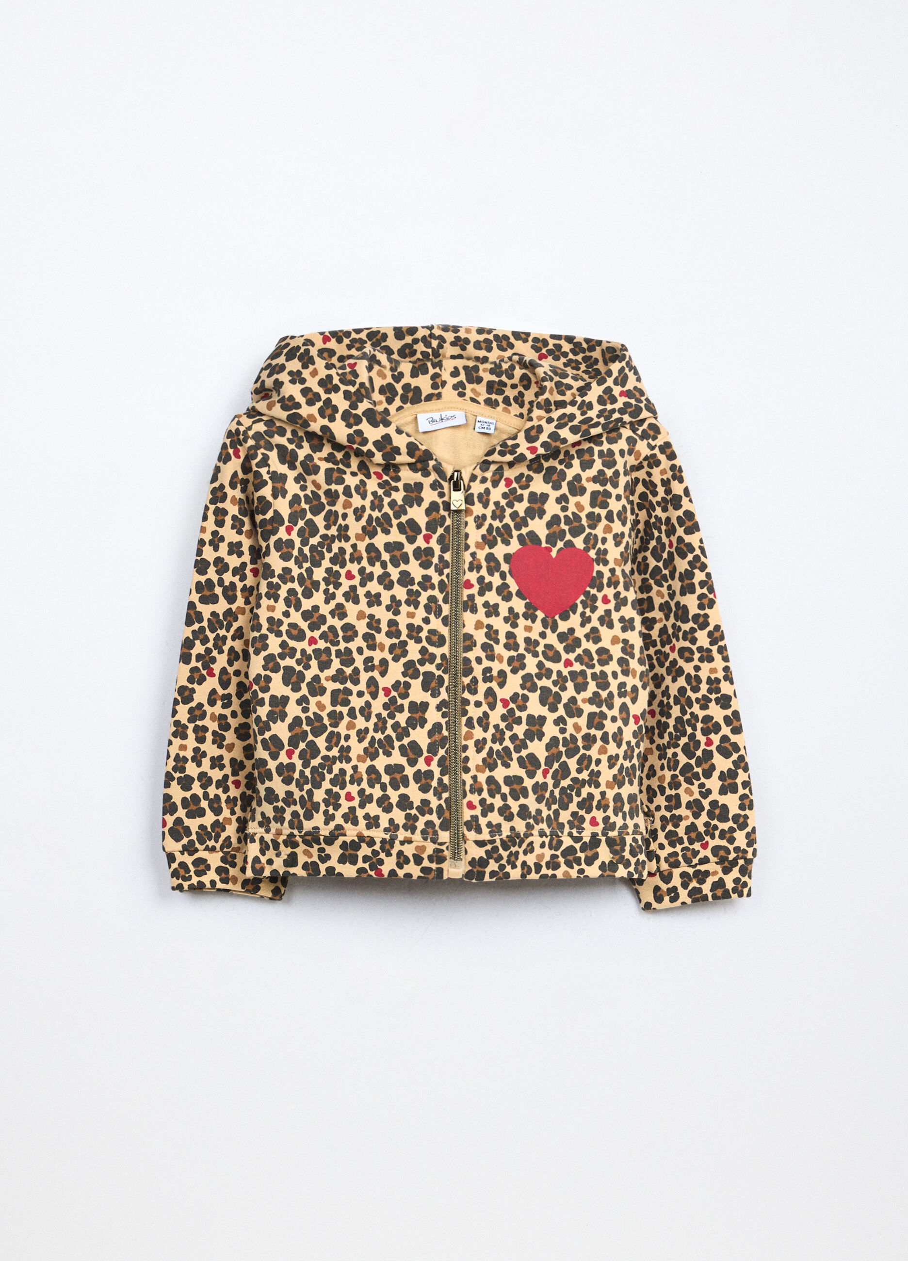 Felpa con cappuccio in french terry di cotone stretch neonata_0