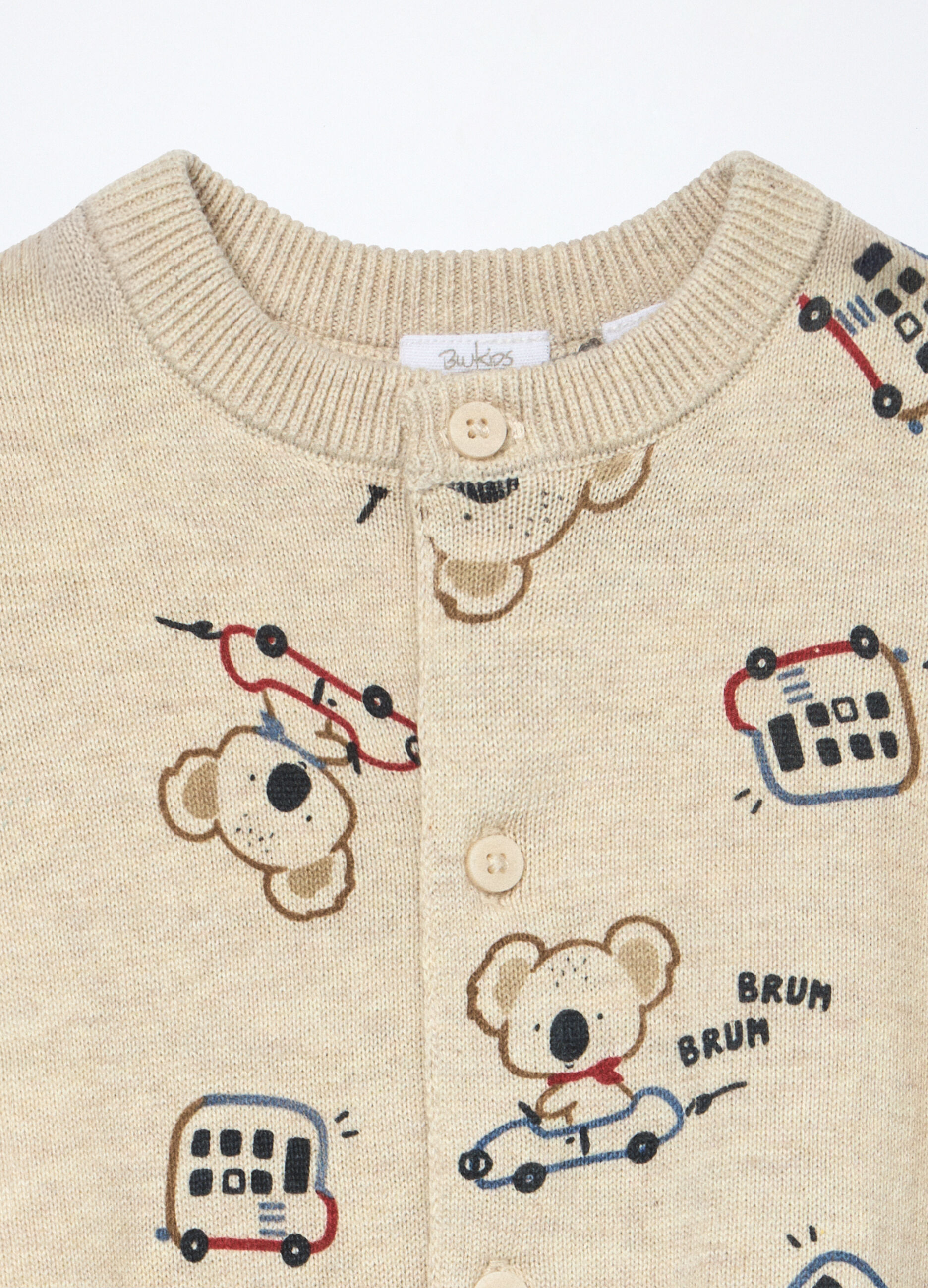 Cardigan tricot in puro cotone neonato_2