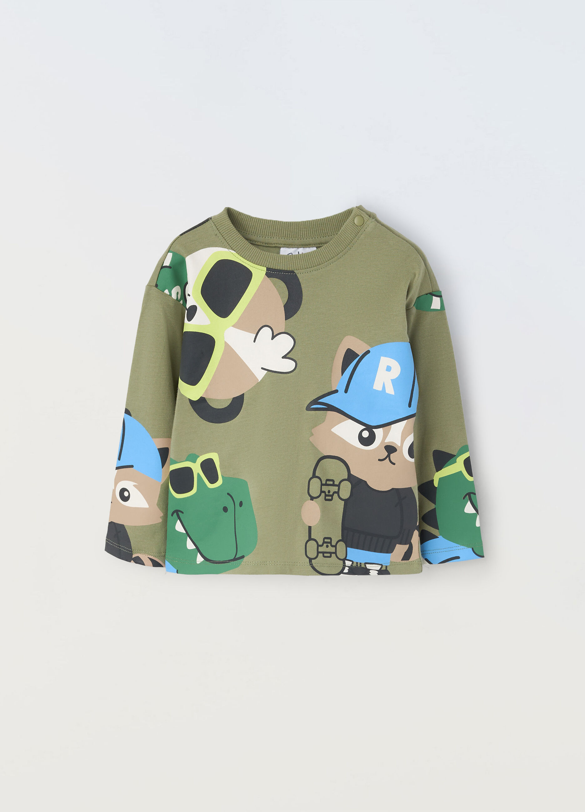 T-shirt in jersey di puro cotone neonato_0