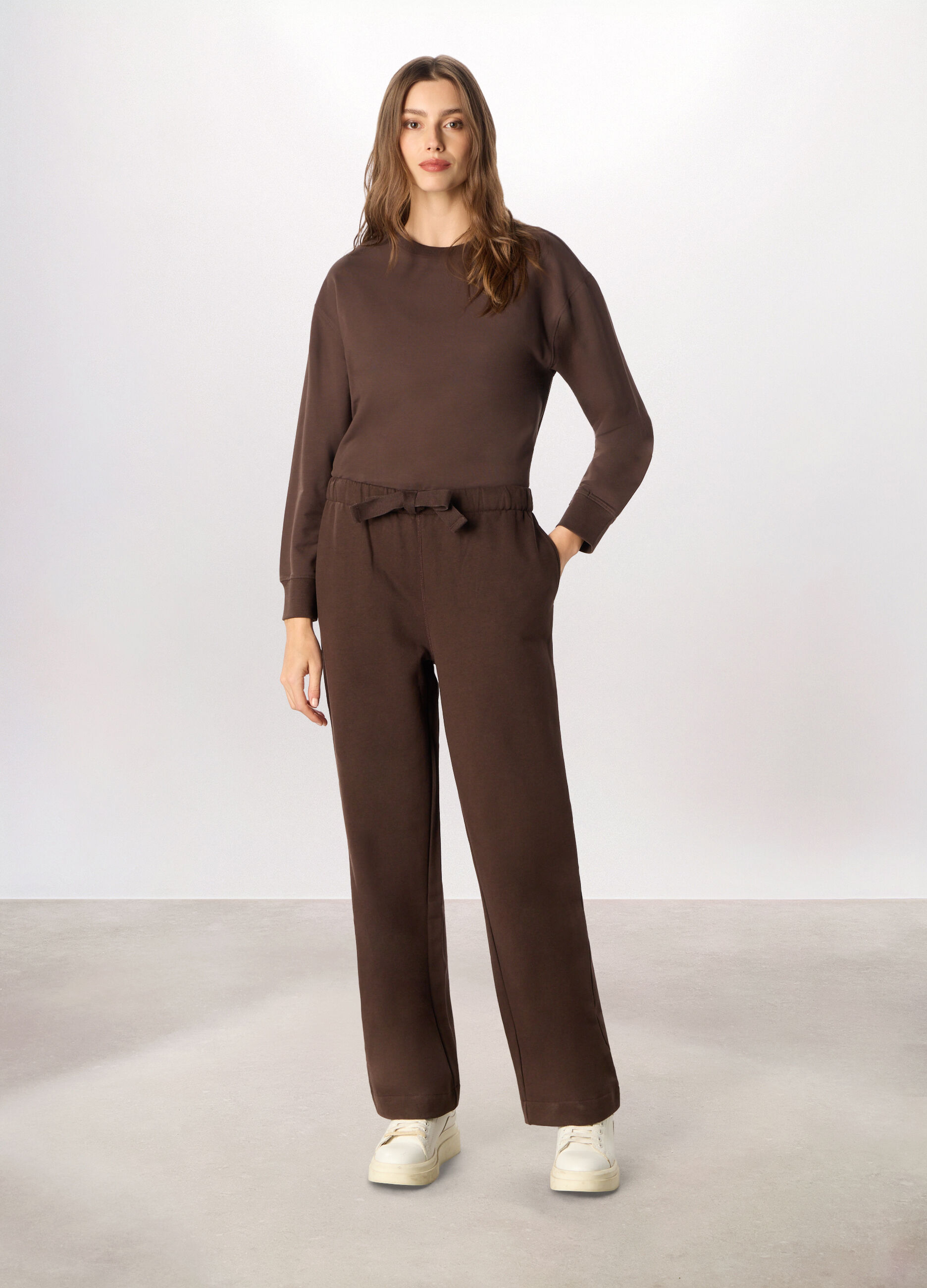 Jogger in misto cotone fleece Holistic fitness donna_0