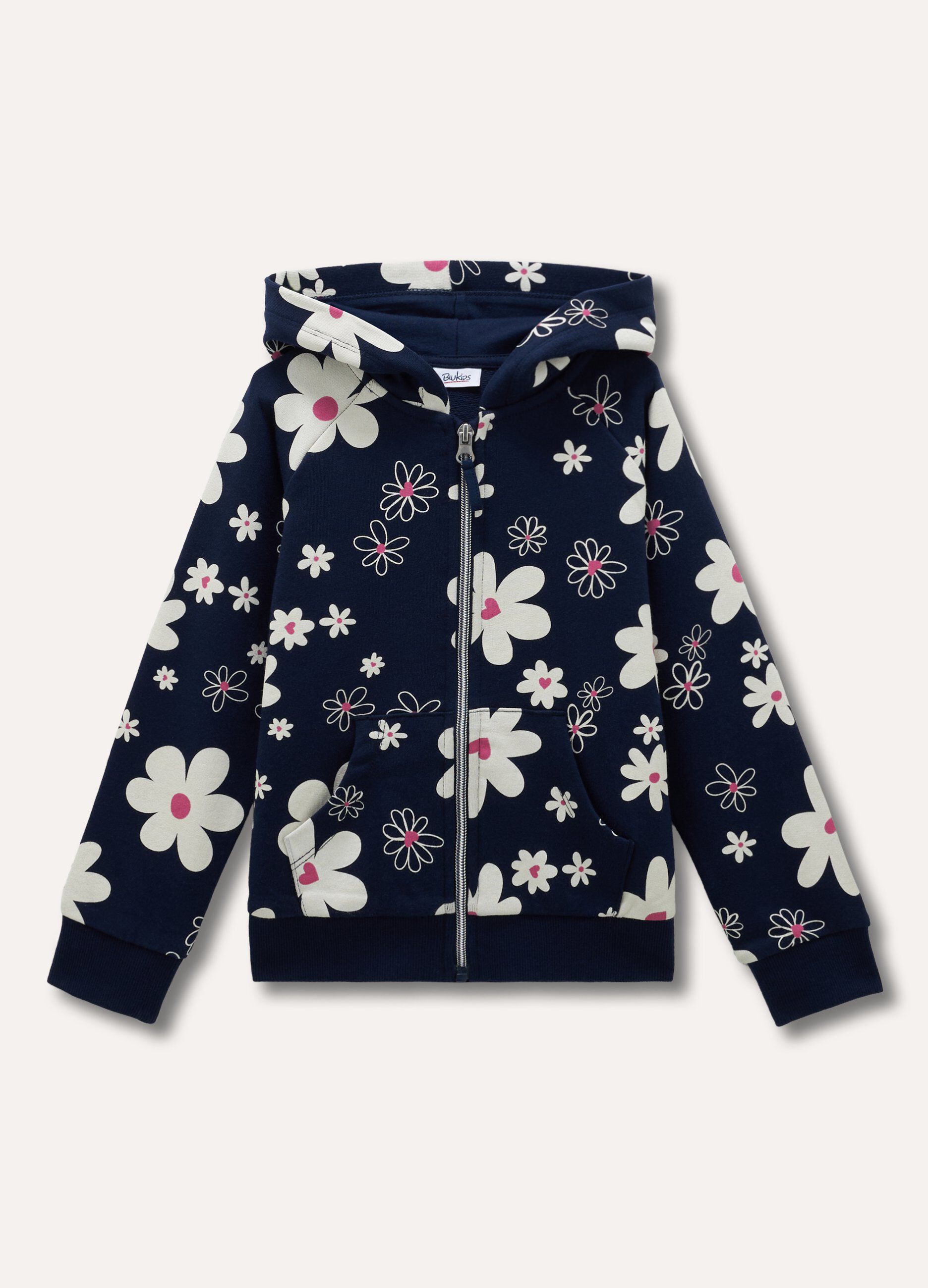 Felpa floreale in puro cotone bambina_0