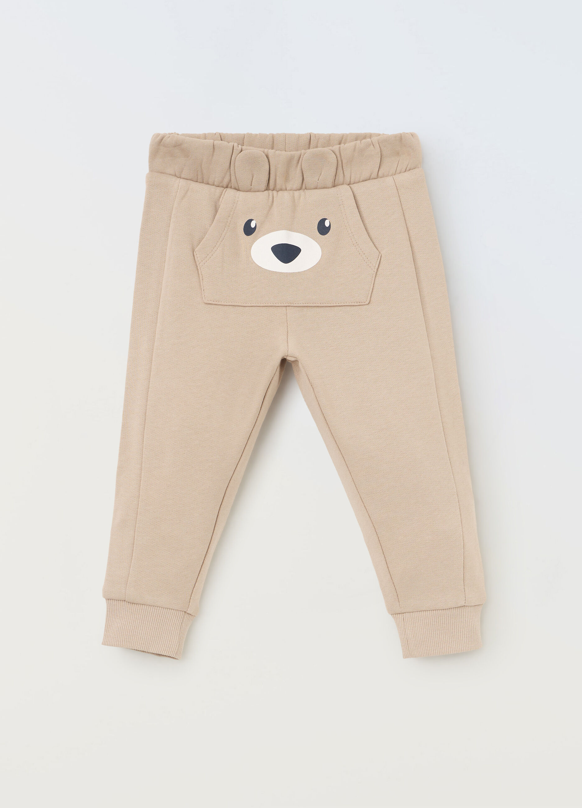 Jogger in puro cotone fleece neonato_0