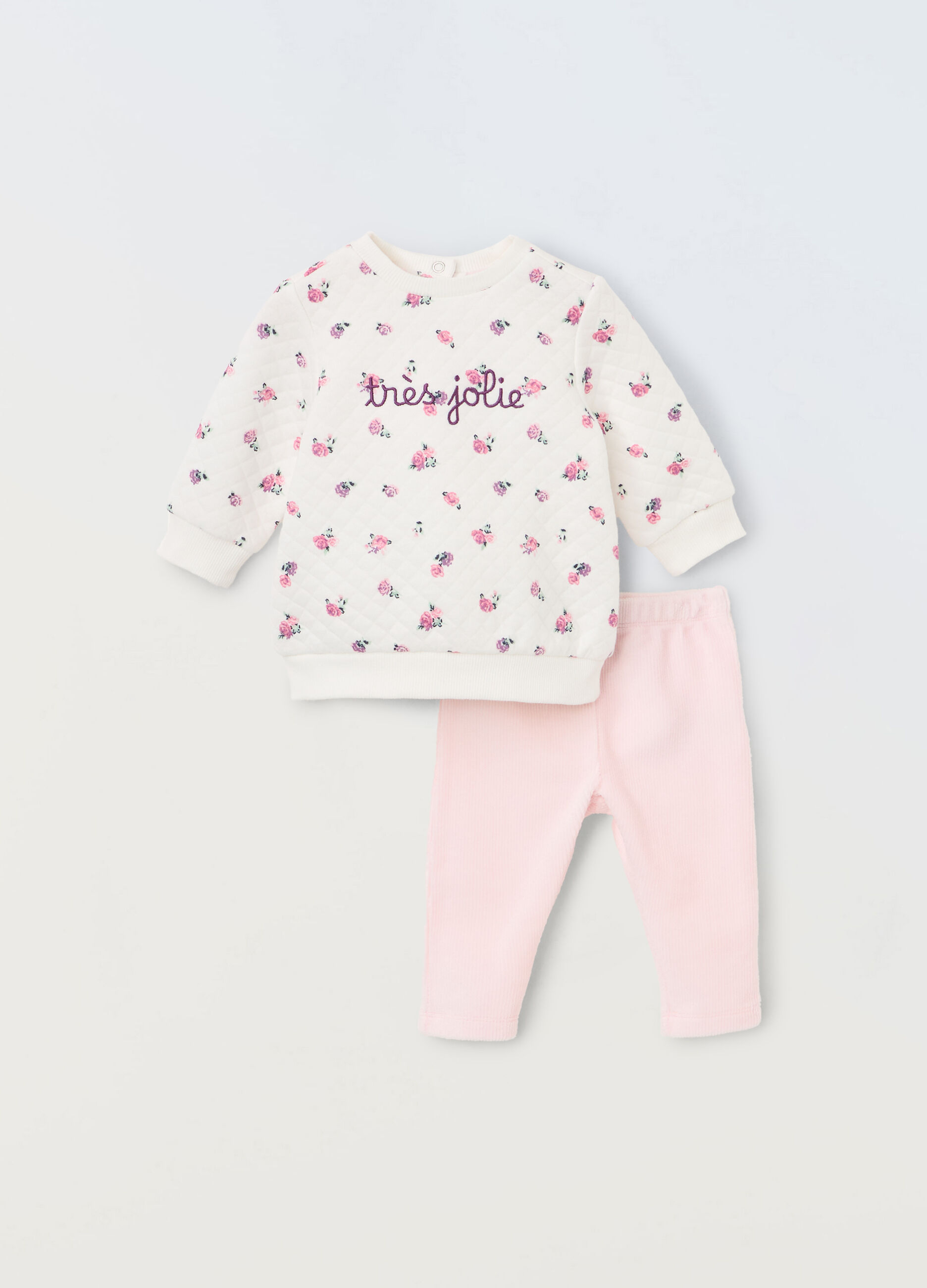 Jogging set in cotone matelassé neonata_0