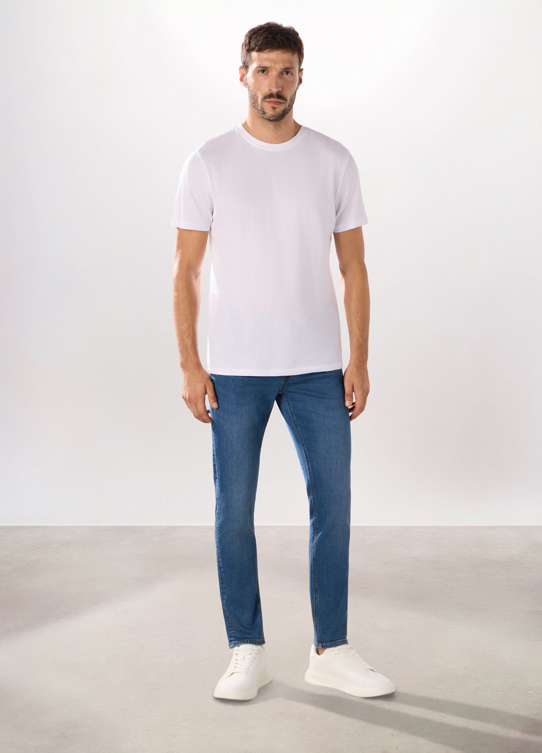Jeans 5 tasche skinny in cotone stretch uomo_0