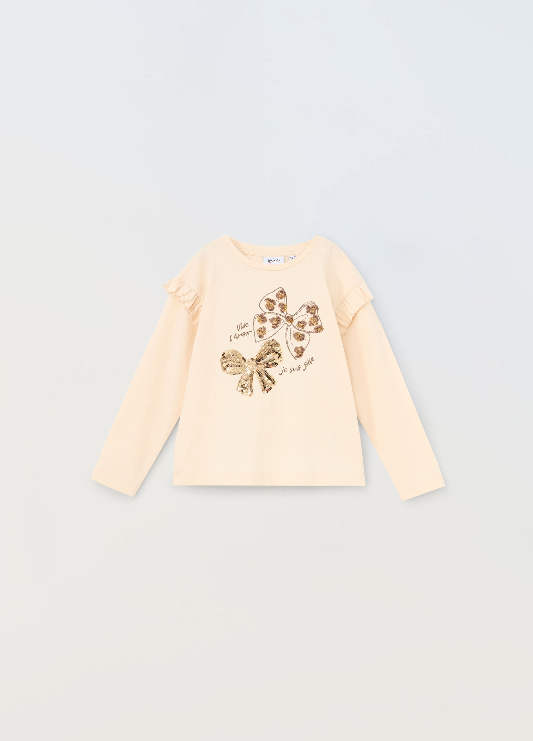 Felpa in puro cotone con paillettes bambina_0