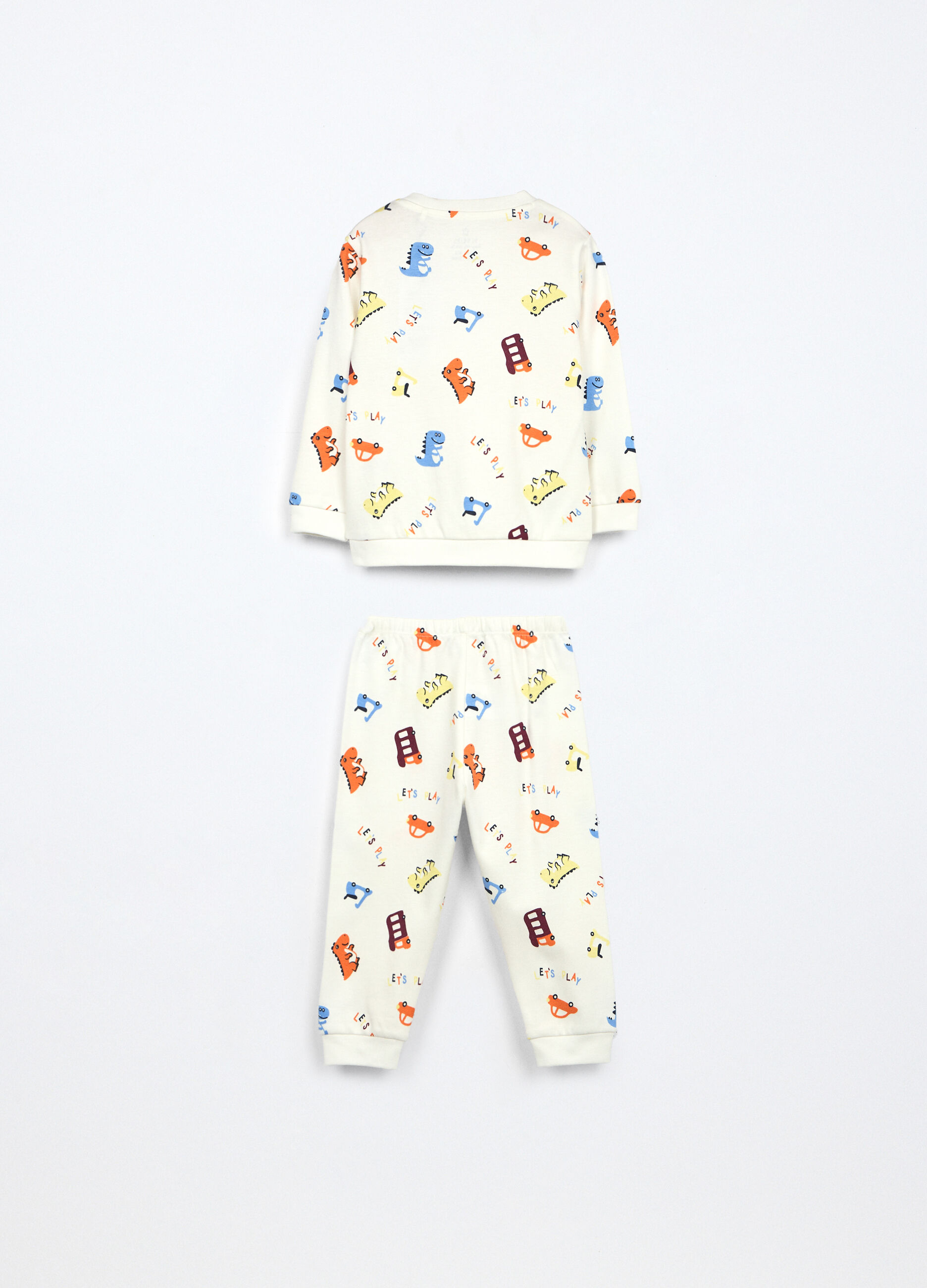 Pigiama lungo in interlock di puro cotone neonato_1