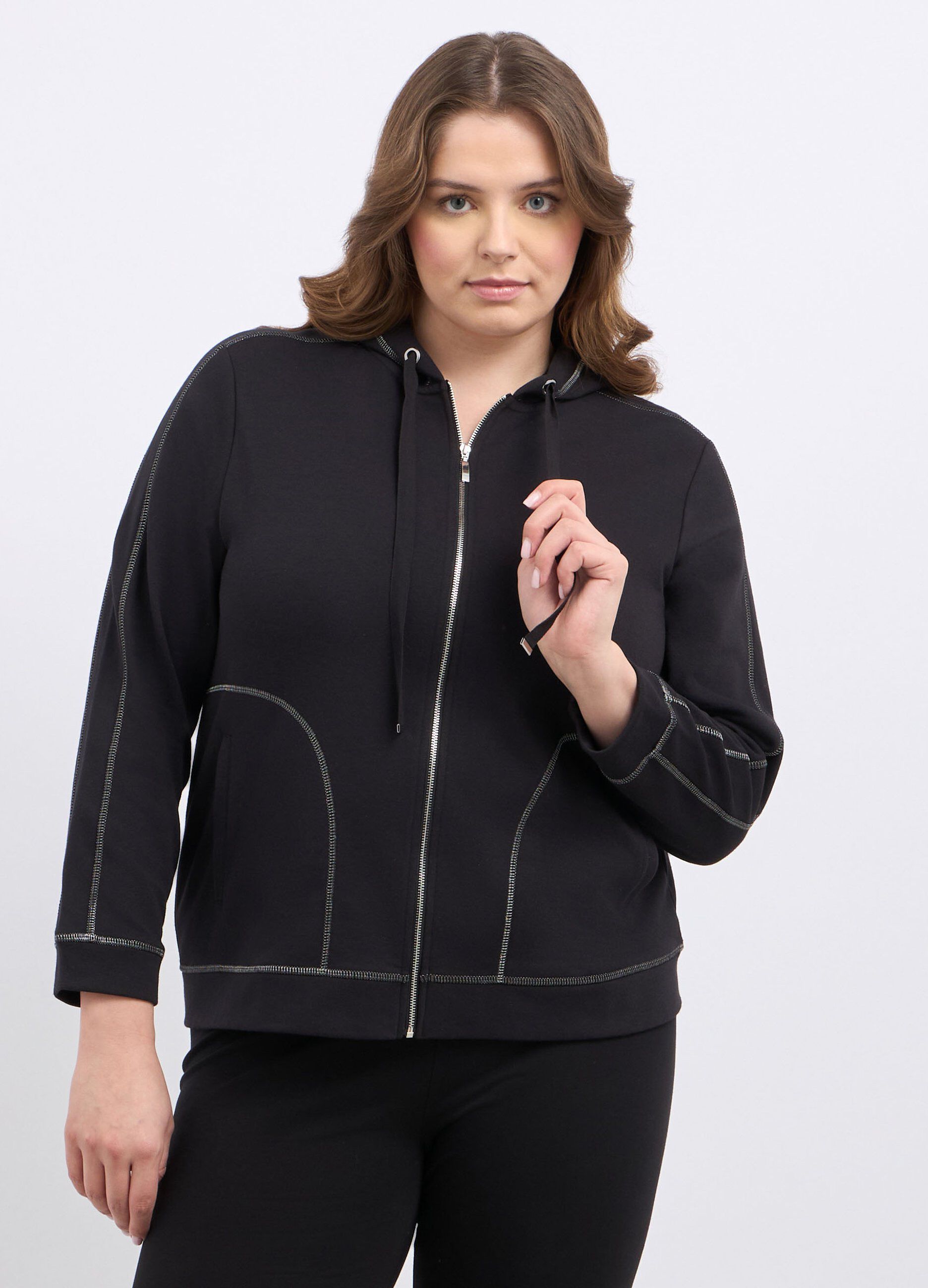 Felpa curvy full zip donna_0