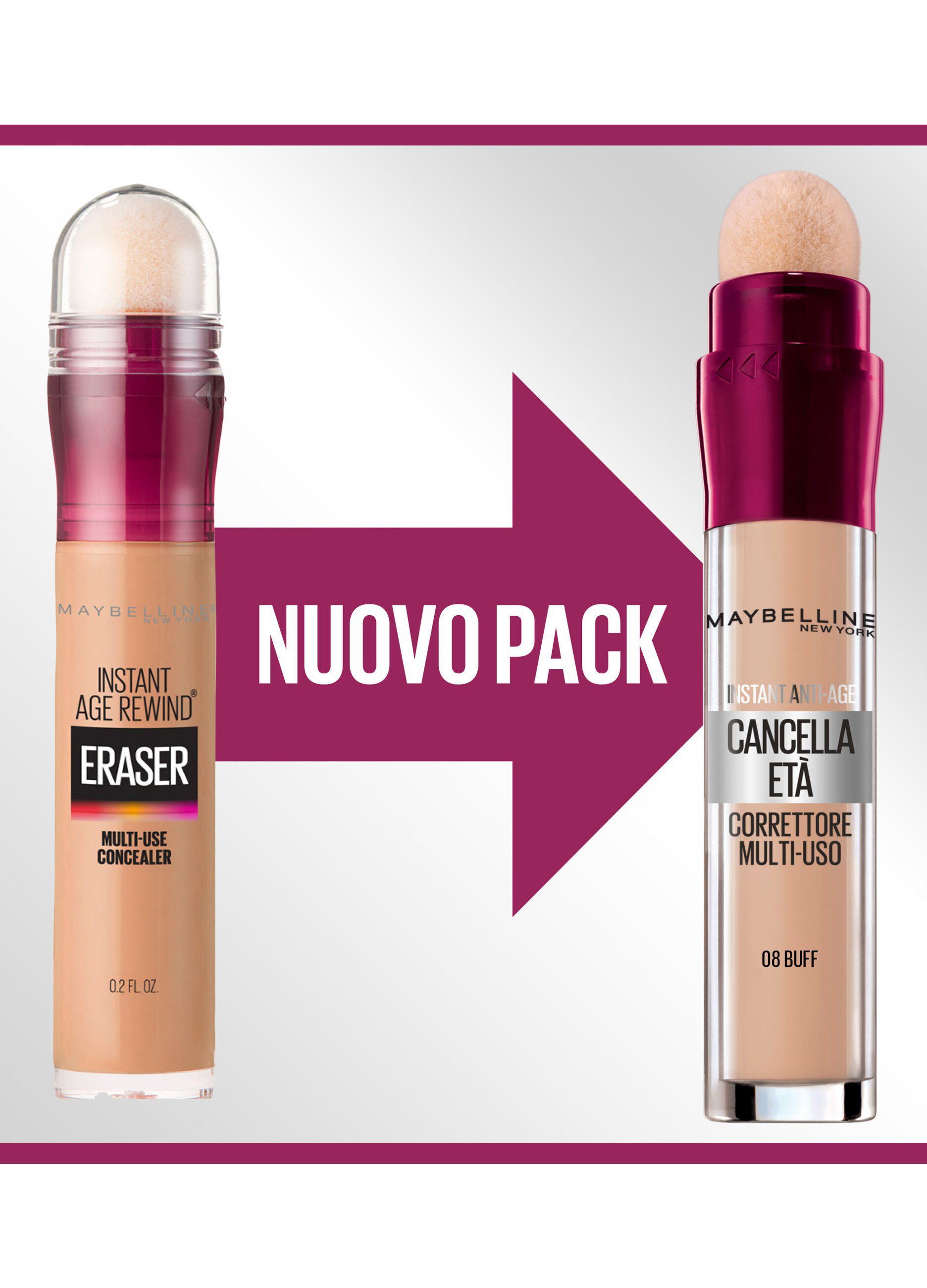 Maybelline New York Correttore Liquido Il Cancella Età, con Bacche di Goji e Haloxyl, Copre Occhiaie e Piccole Rughe, 08 Buff, 6.8 ml._1