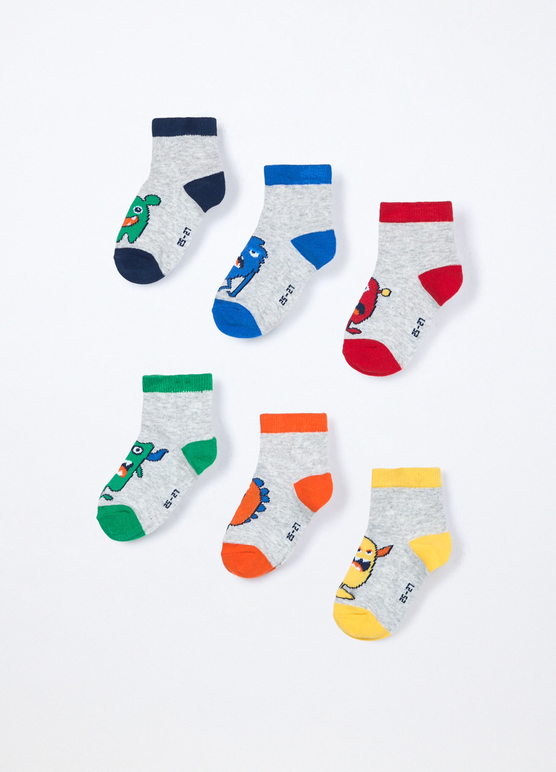 Pack 6 calze corte in misto cotone bambino_0