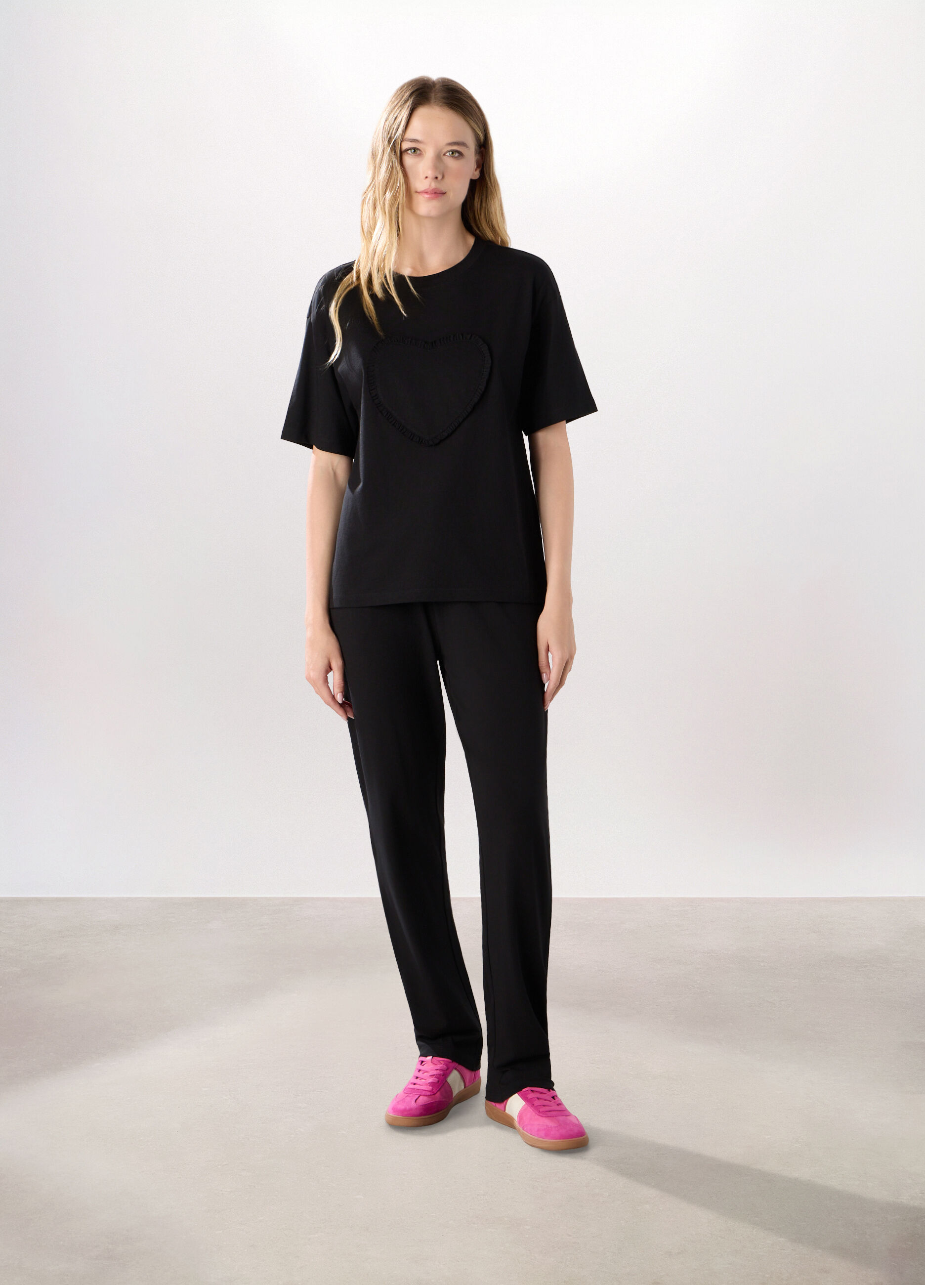 Jogger in jersey di cotone stretch donna_0