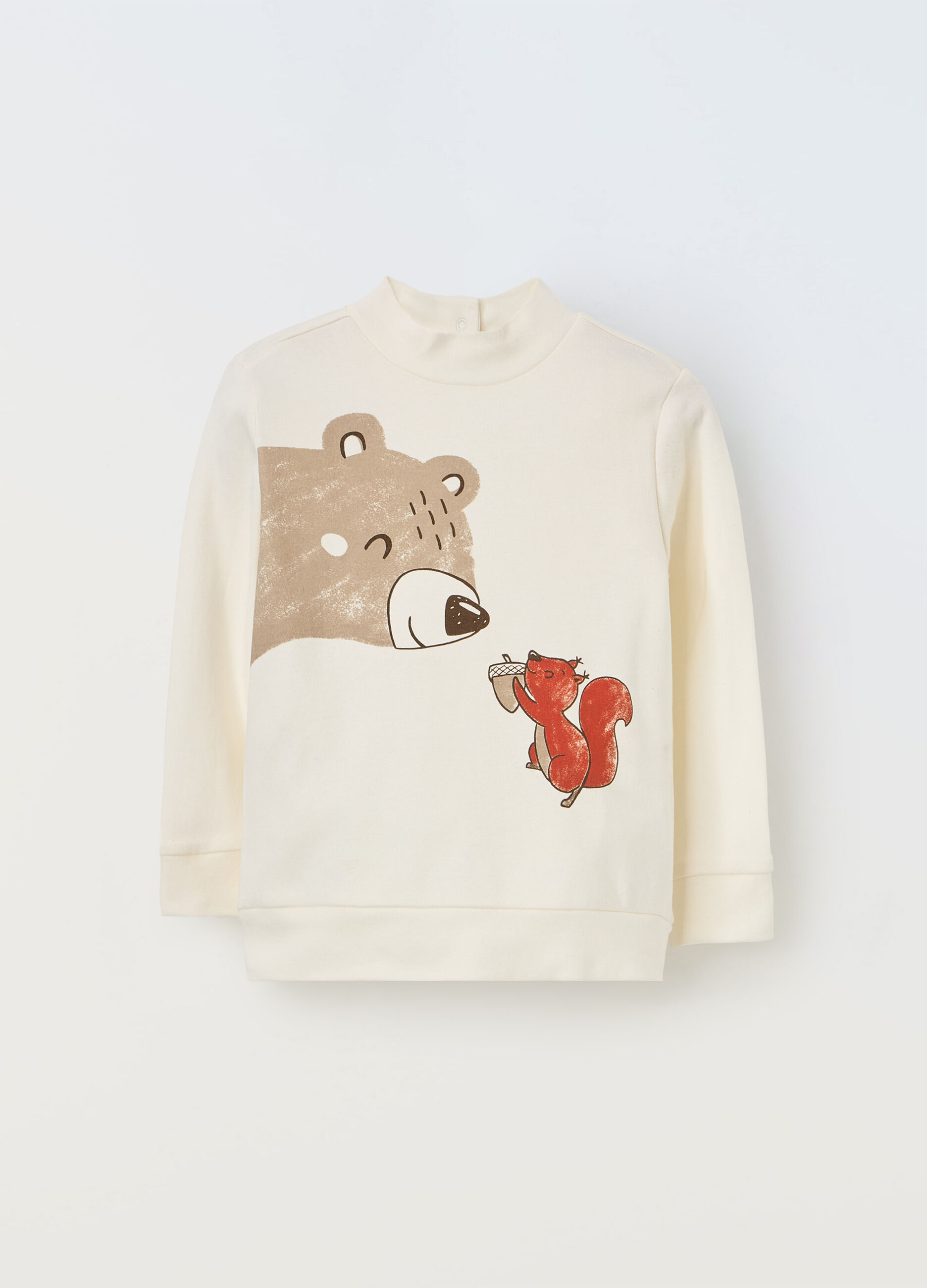 T-shirt a collo alto e maniche lunghe neonato_0